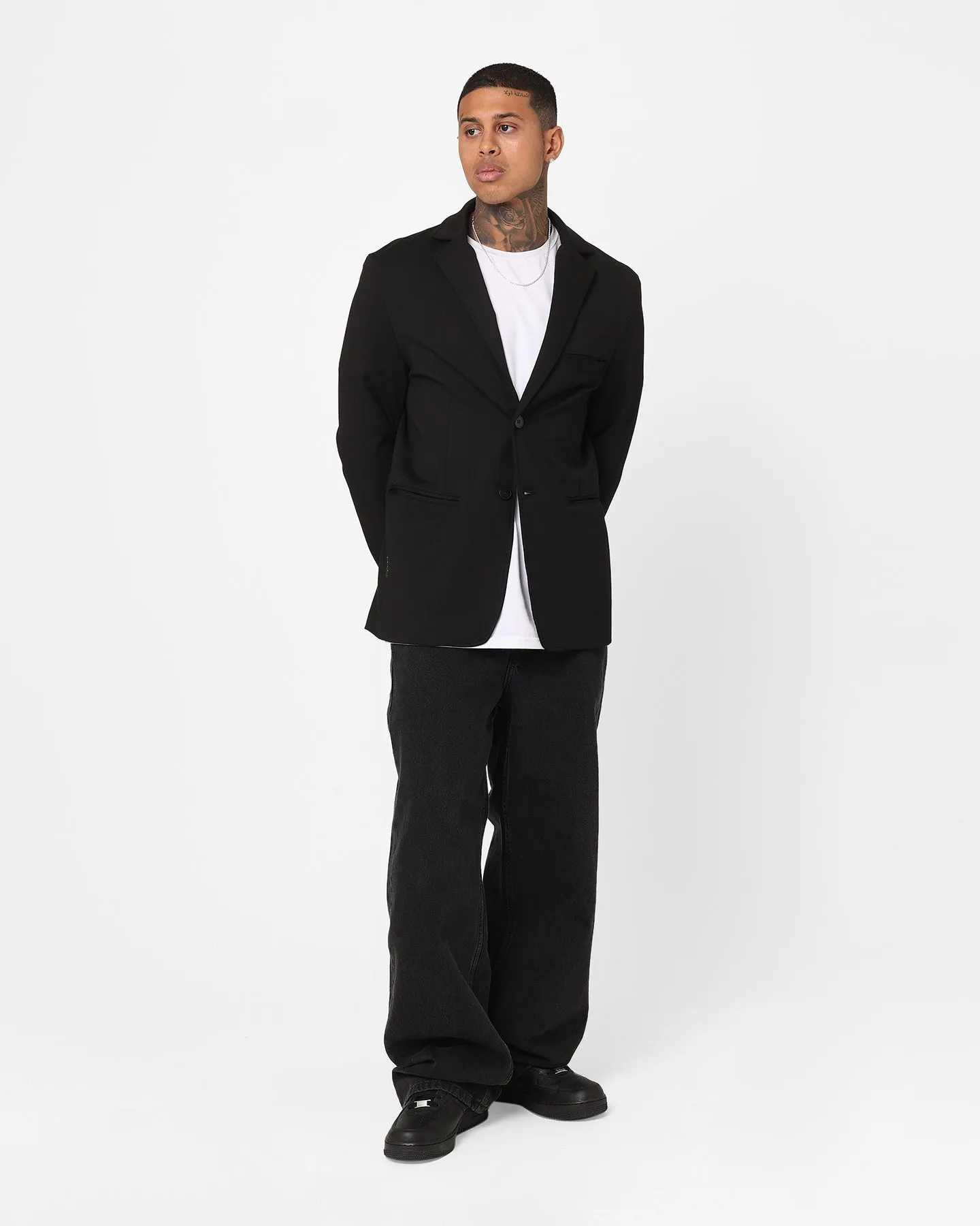 Age Slim Profile Saint Morta Stretch Blazer Jacket Black