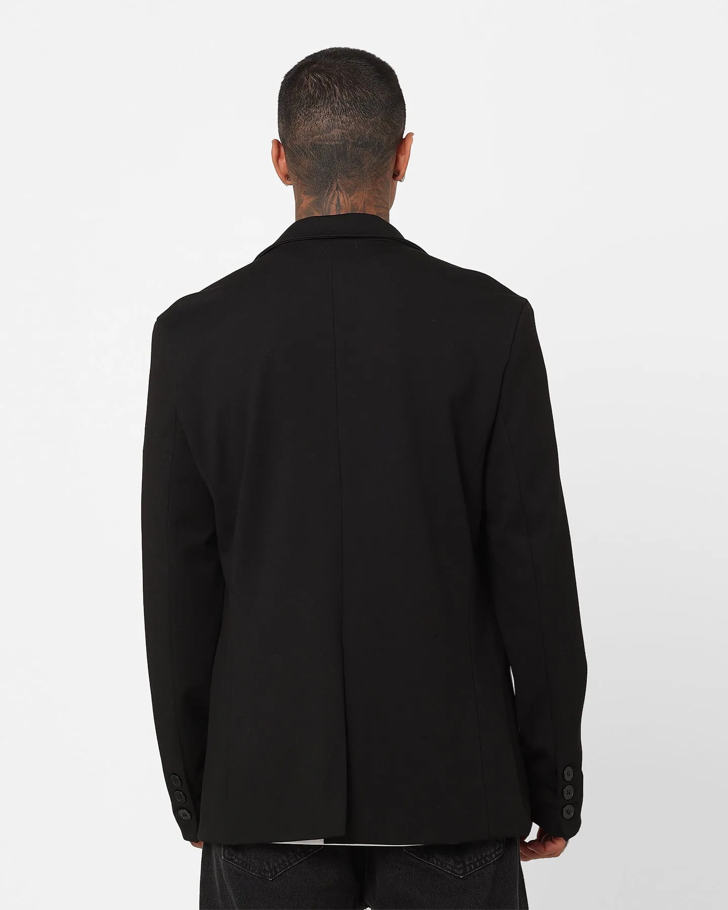 Saint Morta Stretch Blazer Jacket Black painters High Collar Support