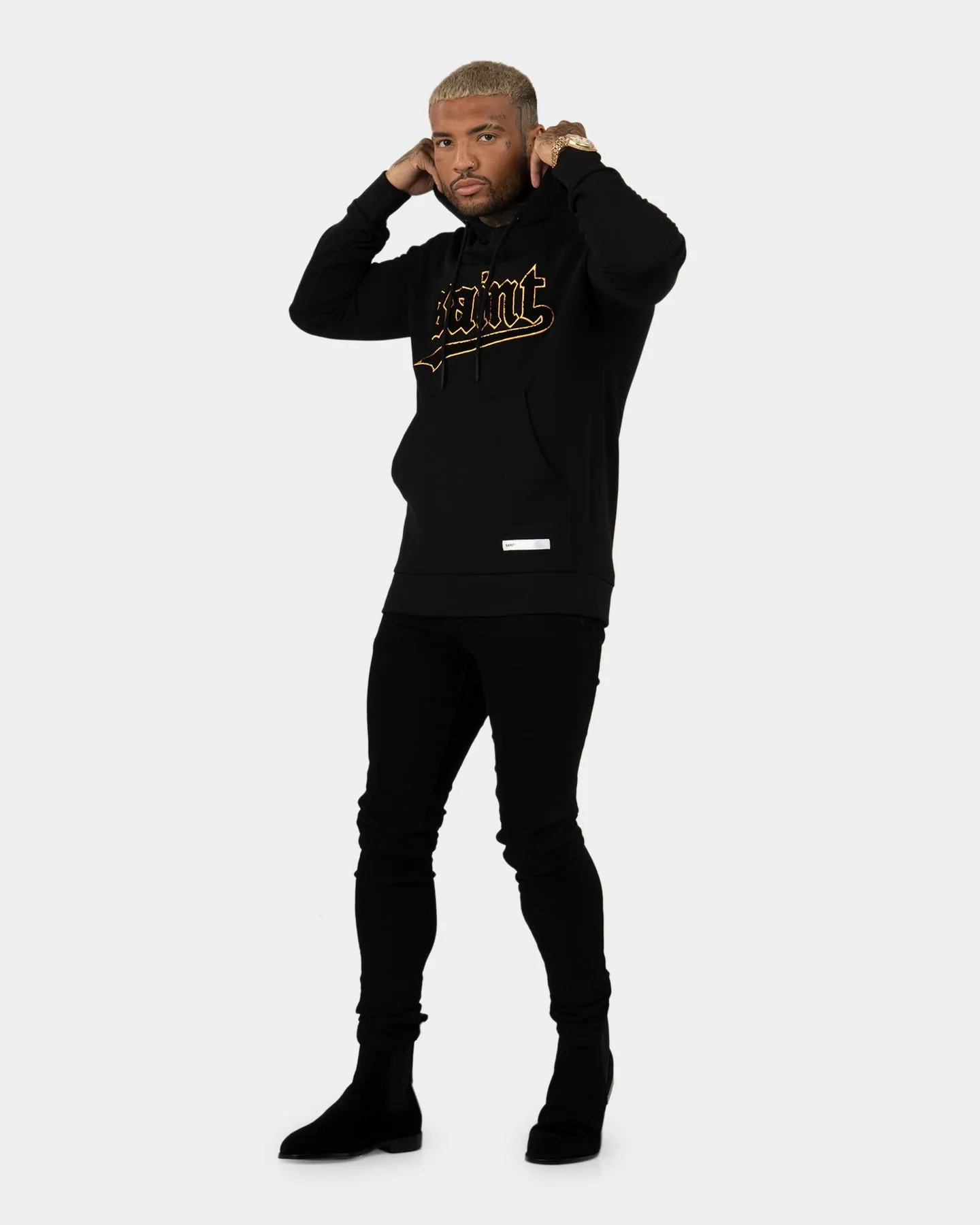 Saint Morta Westside New Age Hoodie Black/Gold Winter Ready Practical Jacket