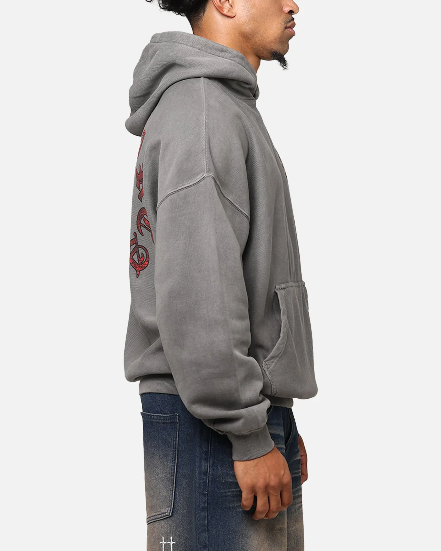 Hooded Version suitable for charity events Saint Morta Worldwide Boxy Hoodie Washed Charcoal