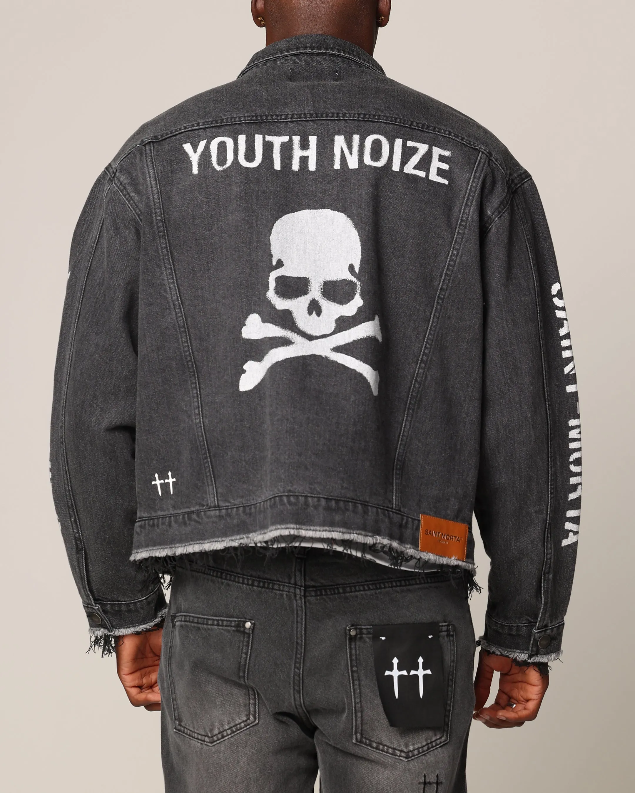 Saint Morta Youth Noize Denim Jacket Black Shadow shopping Cozy Design