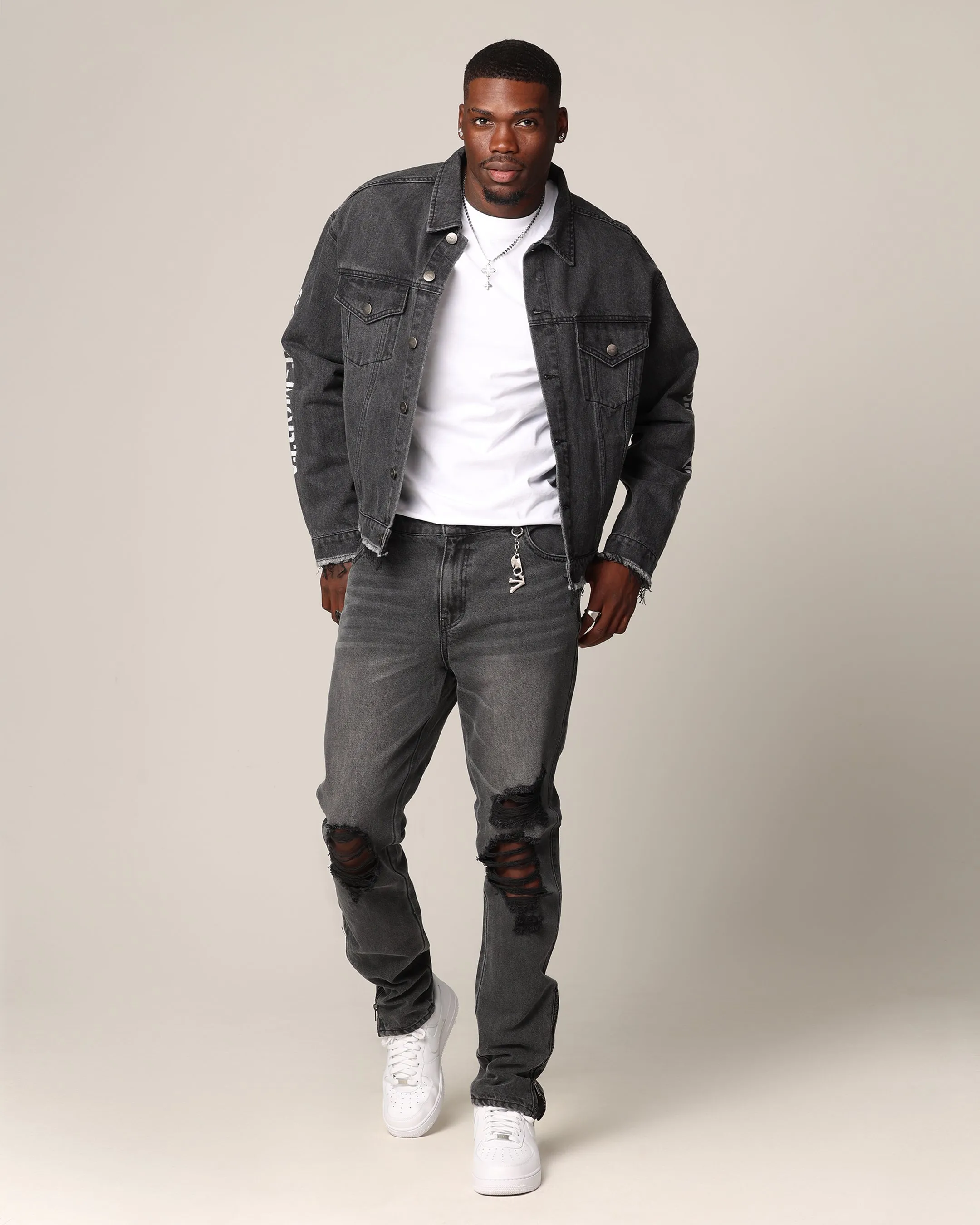 Saint Morta Youth Noize Denim Jacket Black Shadow Network