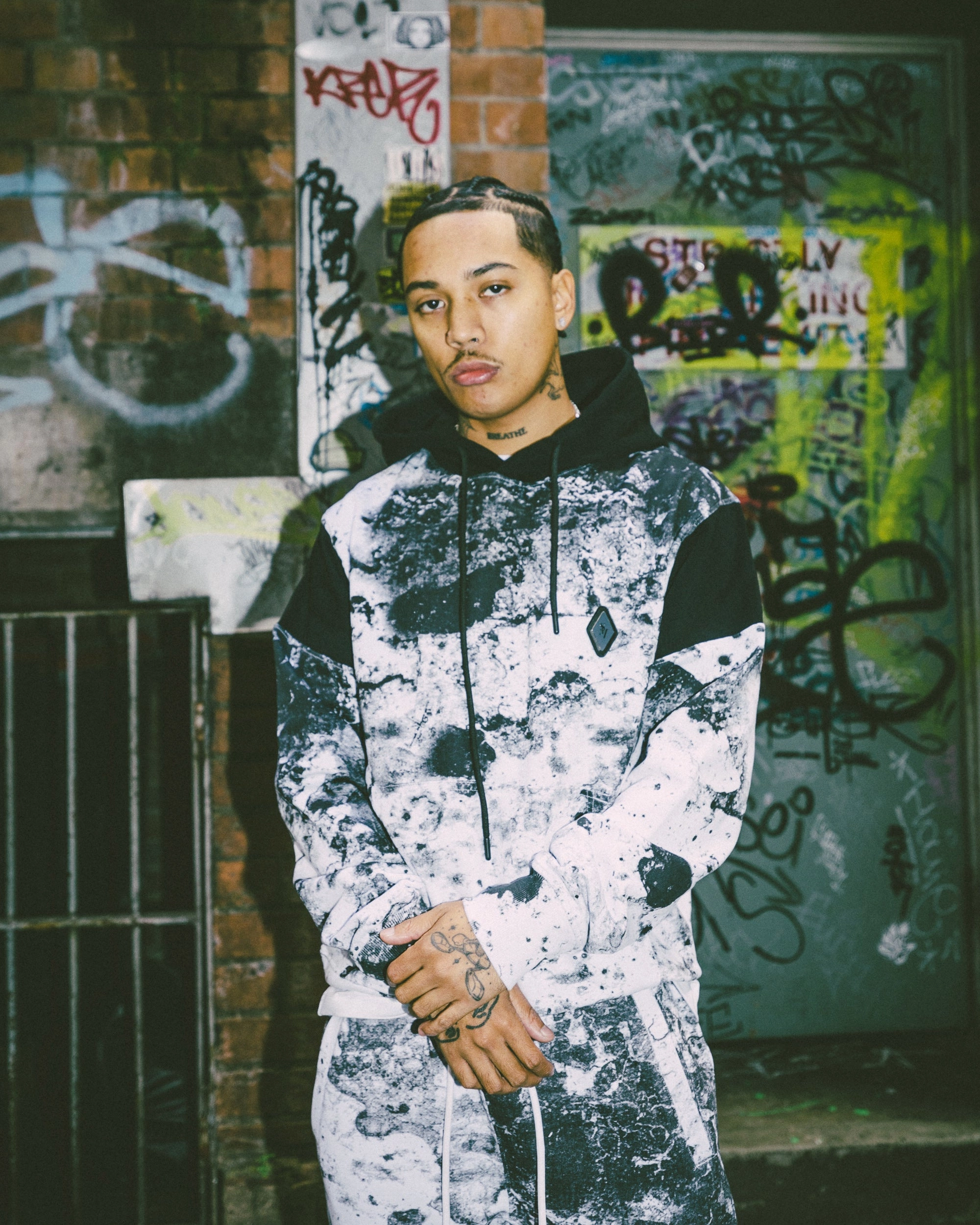 Shelf Saint Morta Acid Hoodie White/Grey/Black