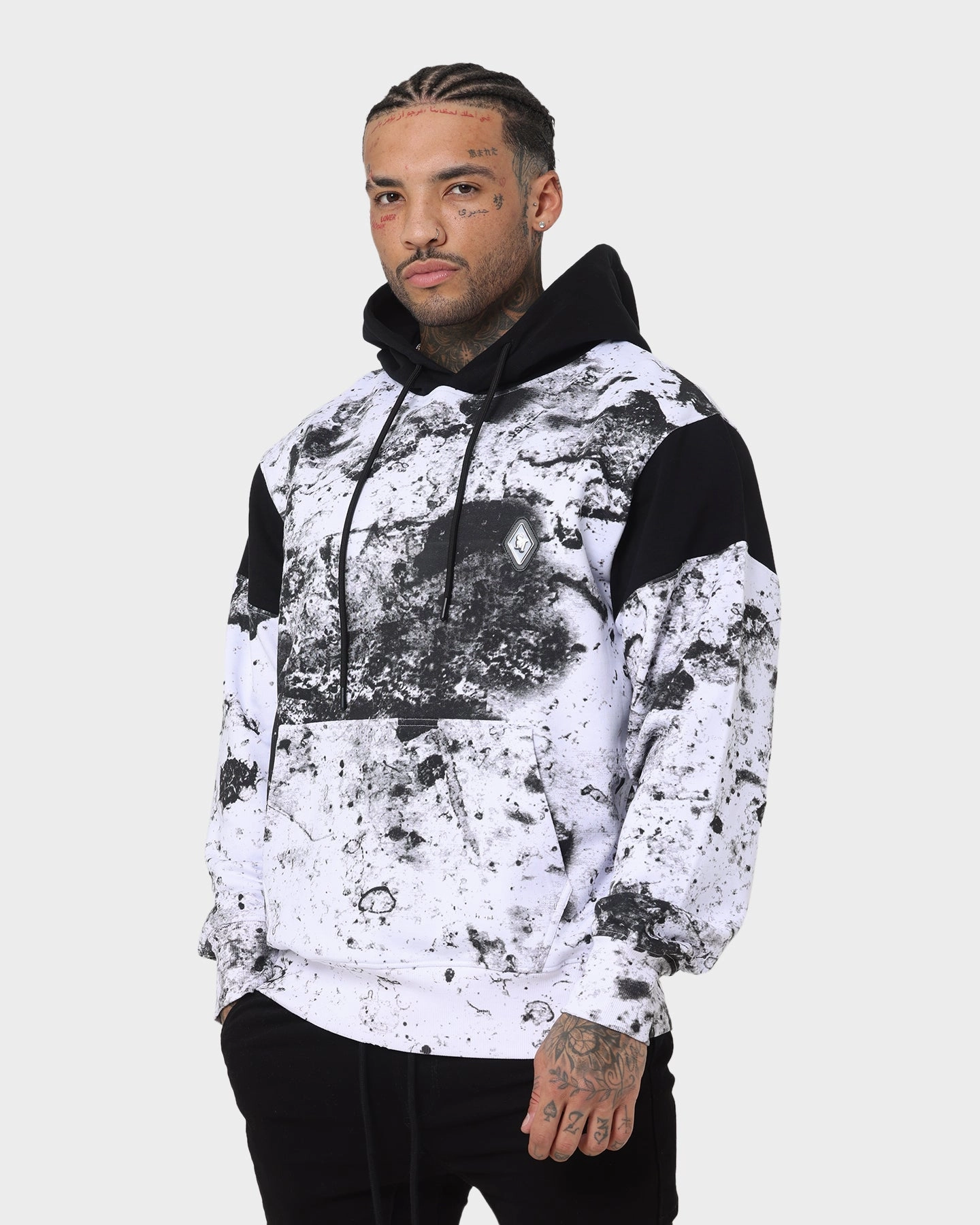 Saint Morta Acid Hoodie White/Grey/Black Fashionable