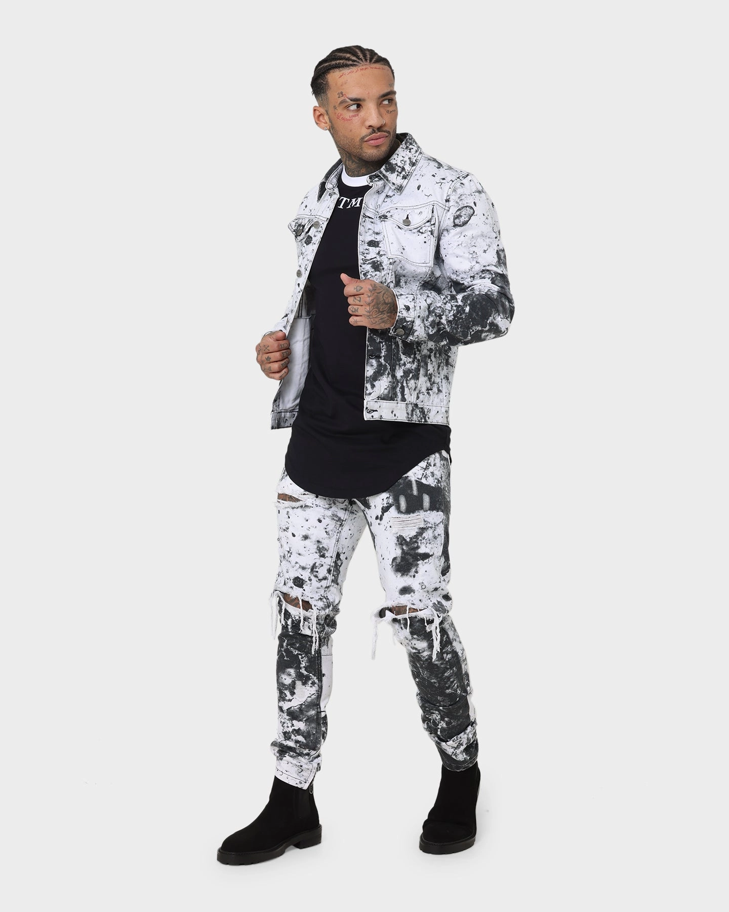 Gel Saint Morta Acid Jean Jacket White/Black