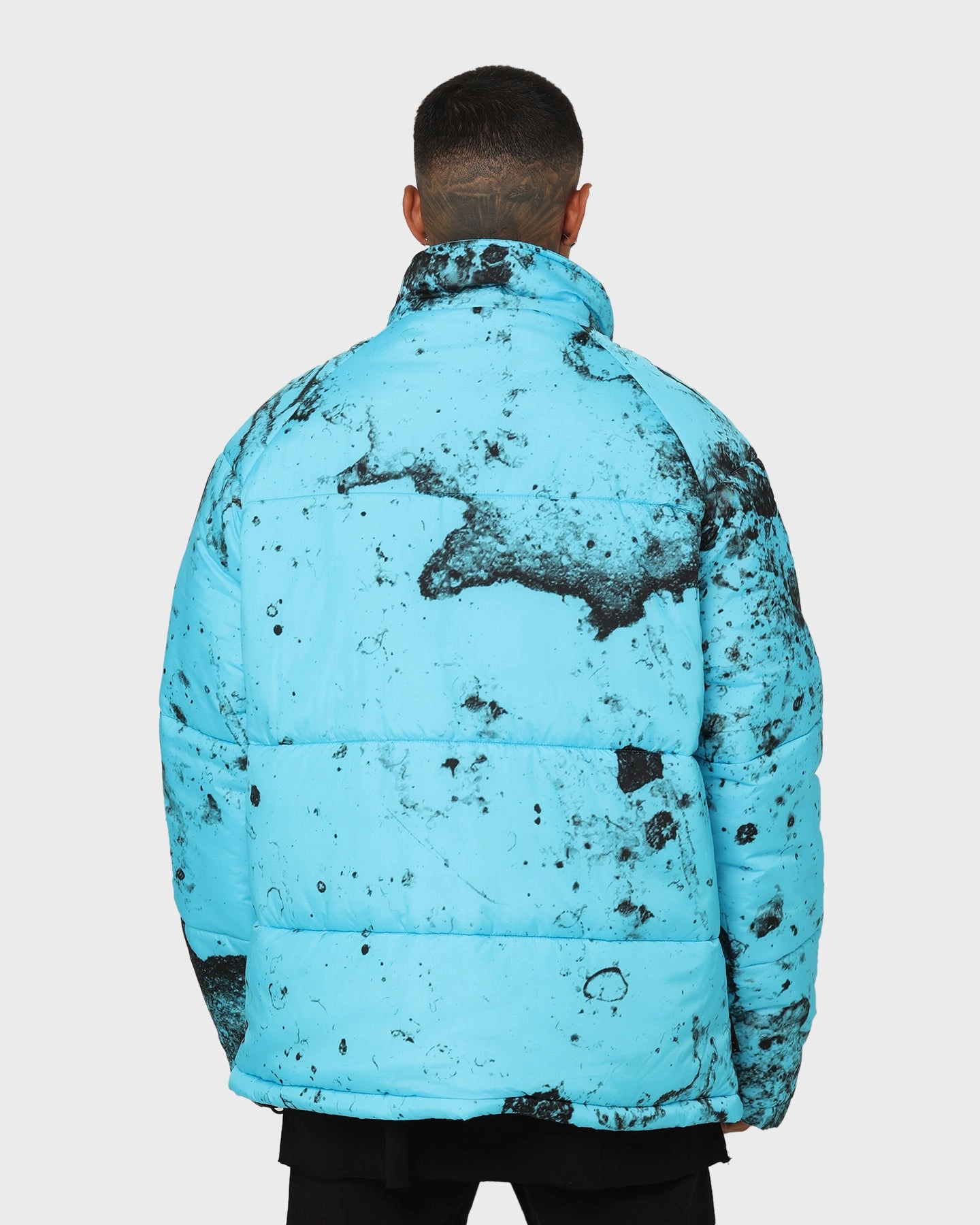 Windproof Outer Layer Culture Saint Morta Acid Puffer Jacket Cyan/Black
