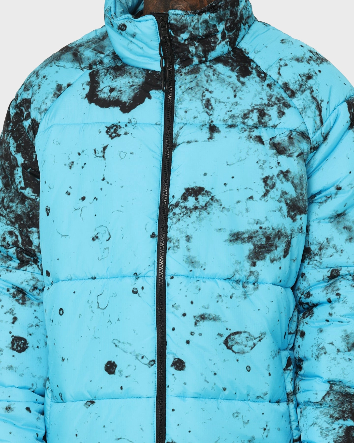 Saint Morta Acid Puffer Jacket Cyan/Black Clock Cologne