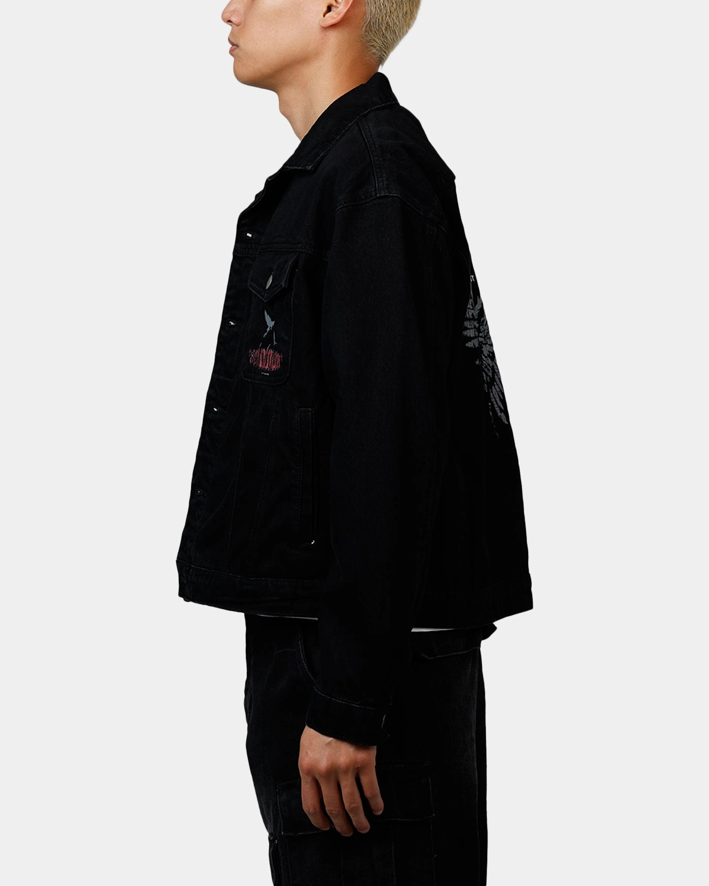 Hidden Compartments Saint Morta Amorfati Denim Jacket Black Shadow