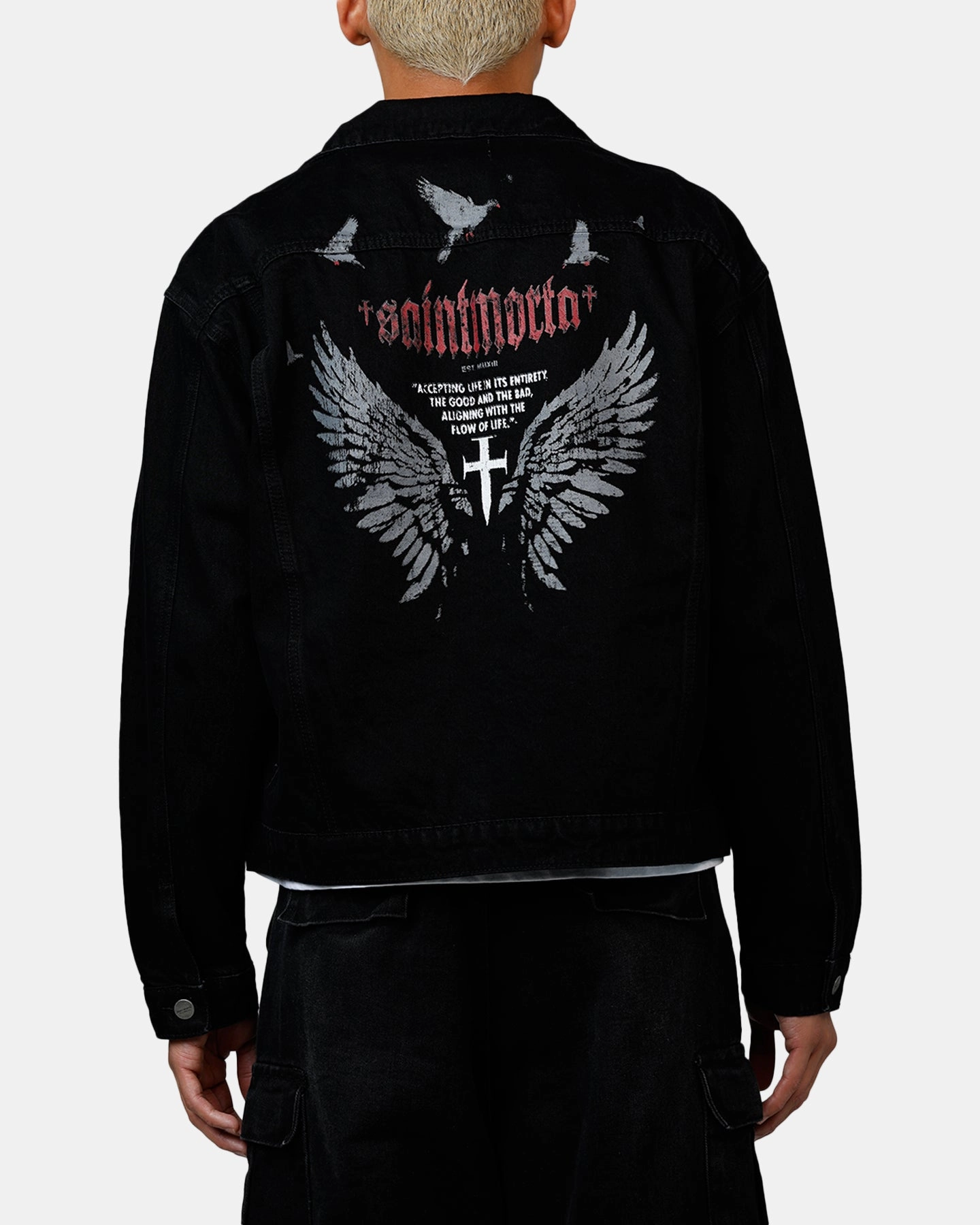 Saint Morta Amorfati Denim Jacket Black Shadow Rain Comfort Lightweight insulation