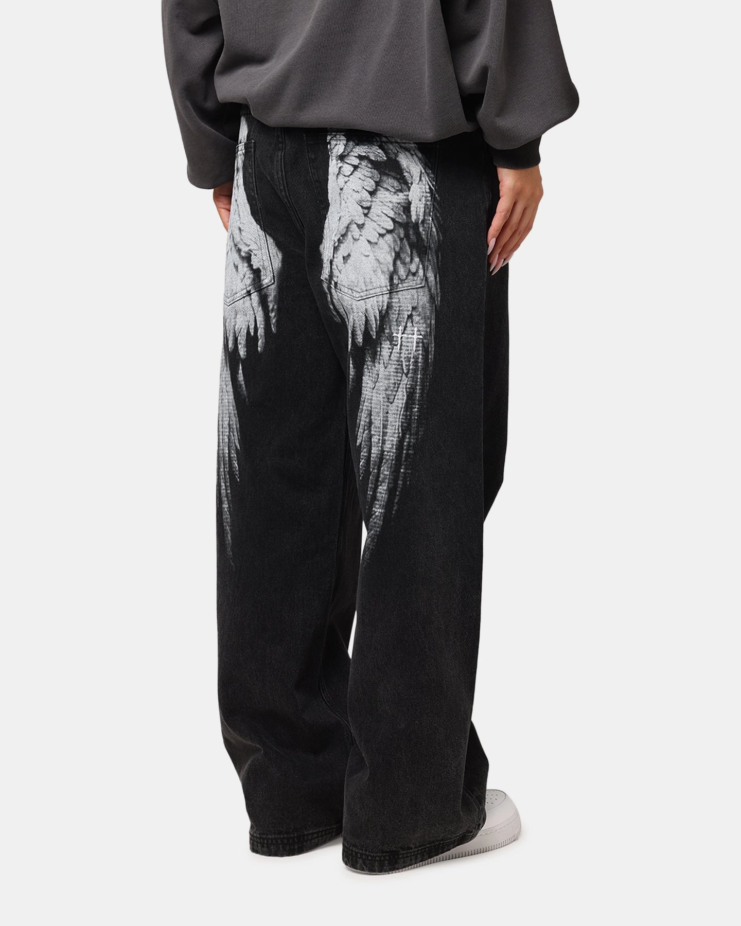 Saint Morta Amplus Afterlife Jeans Black Shadow Street Fashion Casual Winter Warmth Essential Layer