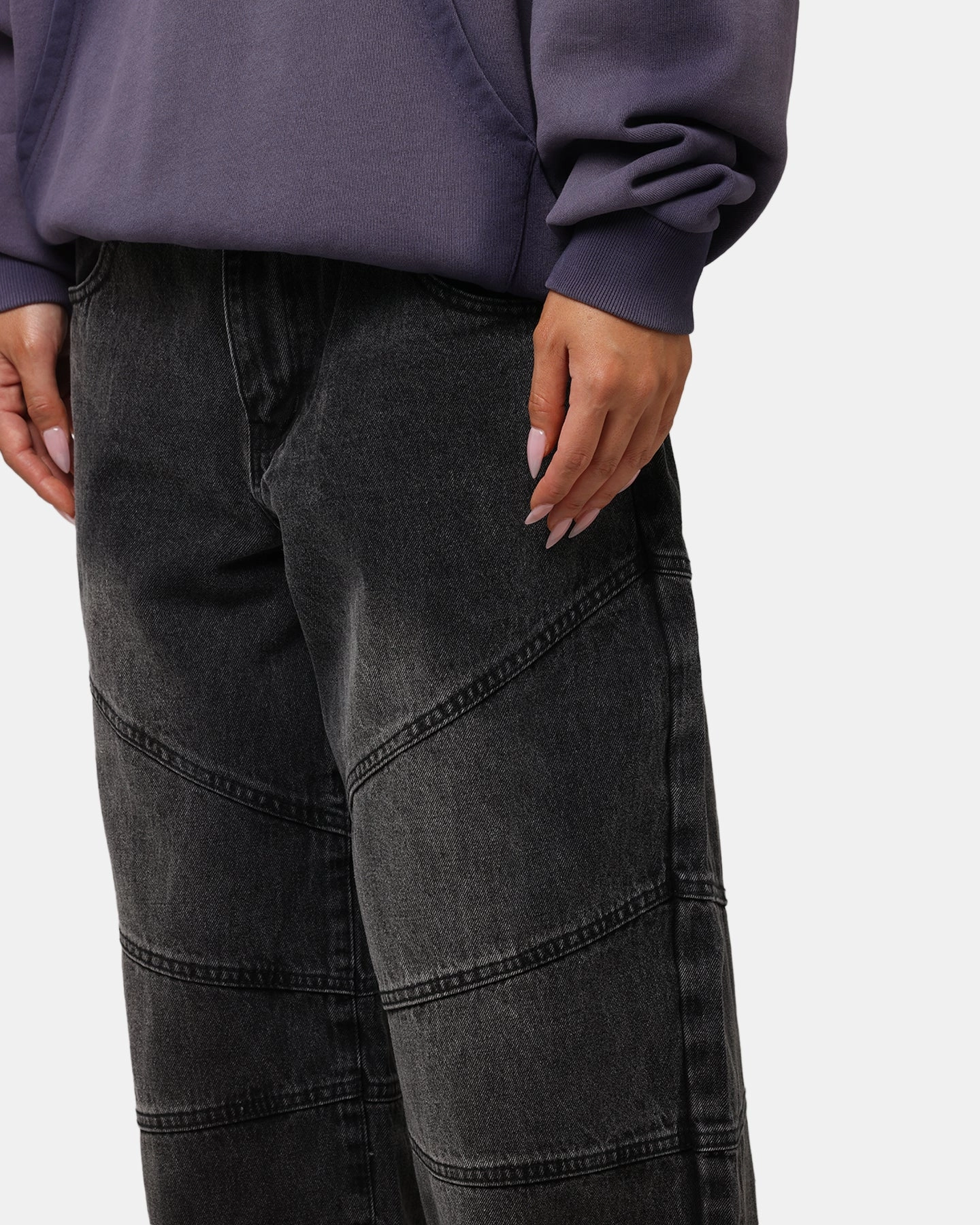 Subtle Texture Responsible Denim Production Saint Morta Amplus Armoury Jeans Black Shadow