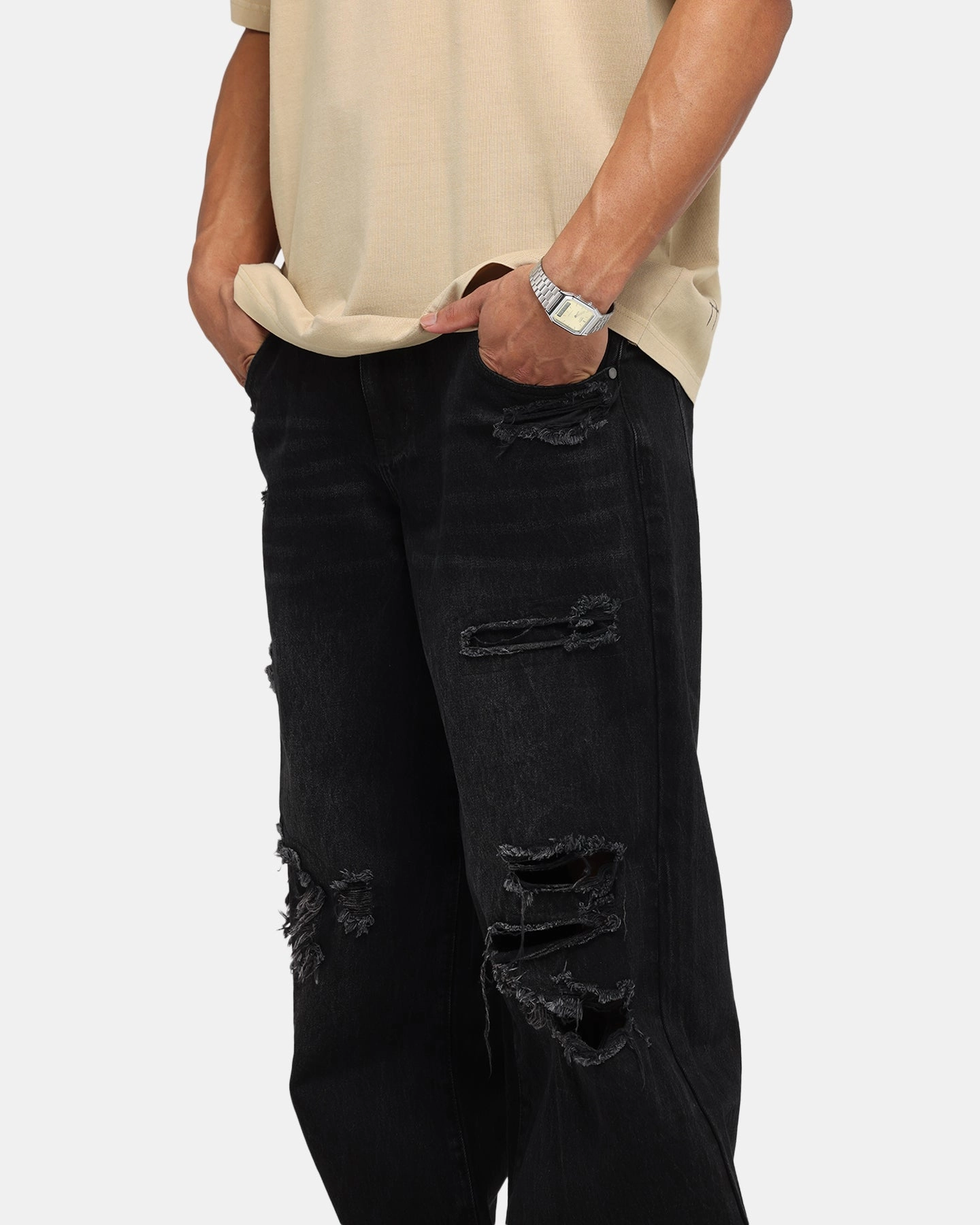 Simple Silhouette Saint Morta Amplus Rampage Jeans Rampage Black