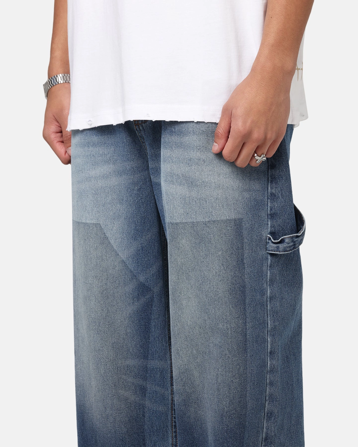 Breathable mesh lining StaticResistantMaterial Saint Morta Amplus Recon Carpenter Jeans Vintage Blue