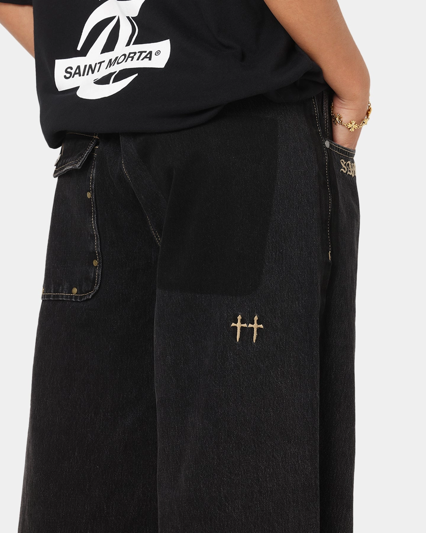 Saint Morta Amplus Rodeo Drive Recon Jeans Black Shadow Routine Style Sleek Shape