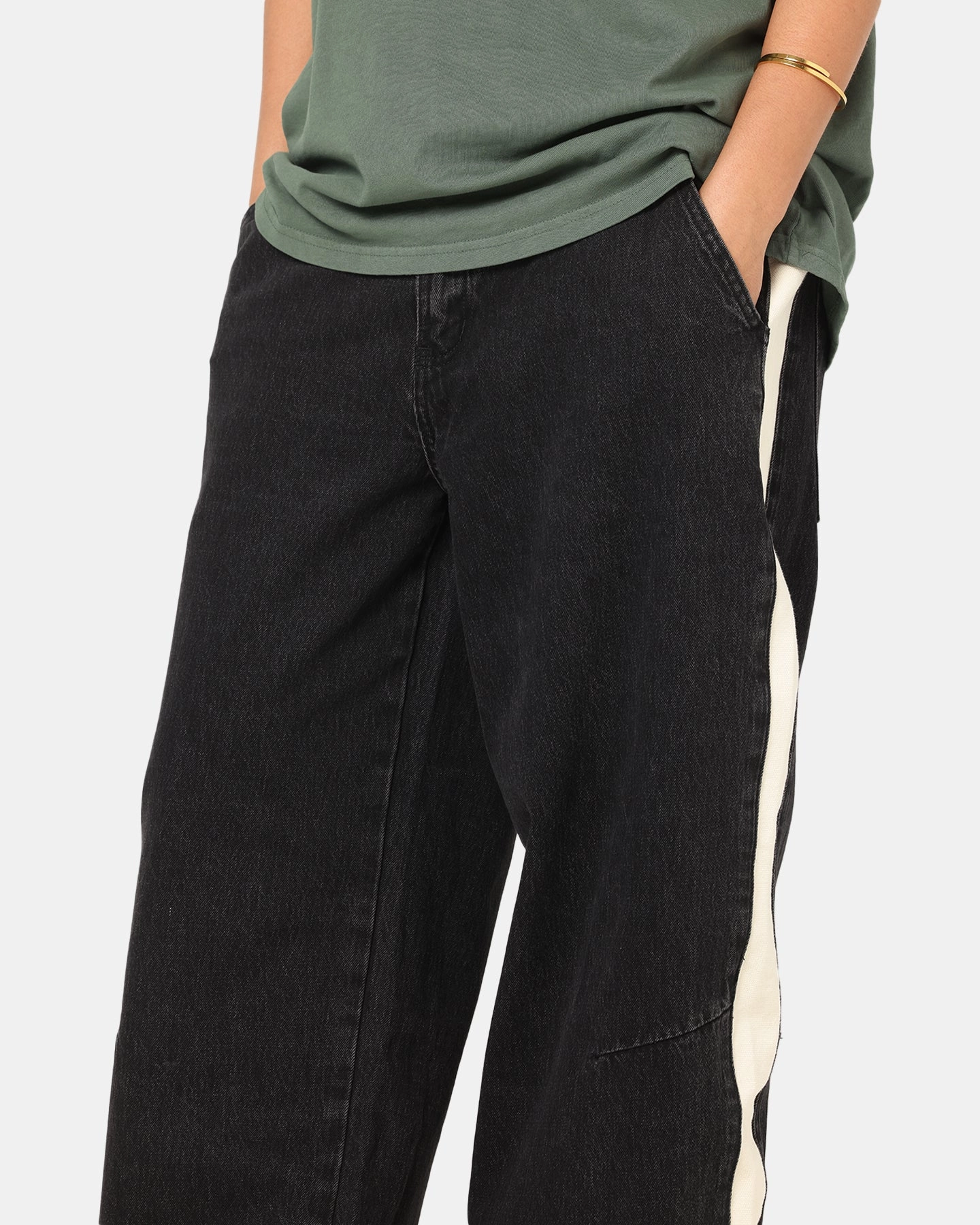 Saint Morta Amplus Sidewinder Jeans Black/Off White All Fit Style Everyday Wear