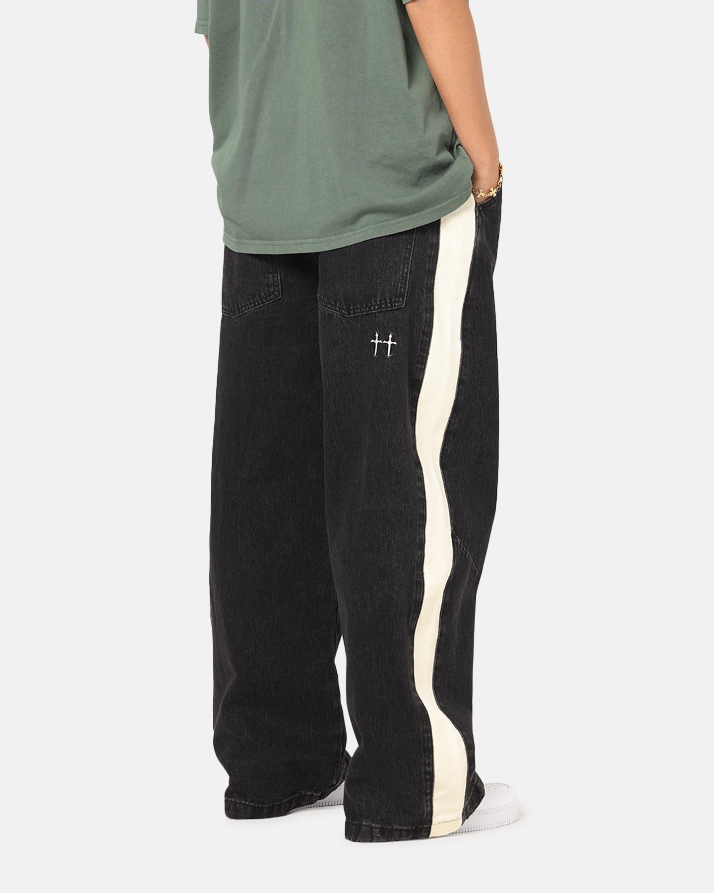 Simple Aesthetic Daily Basic Saint Morta Amplus Sidewinder Jeans Black/Off White