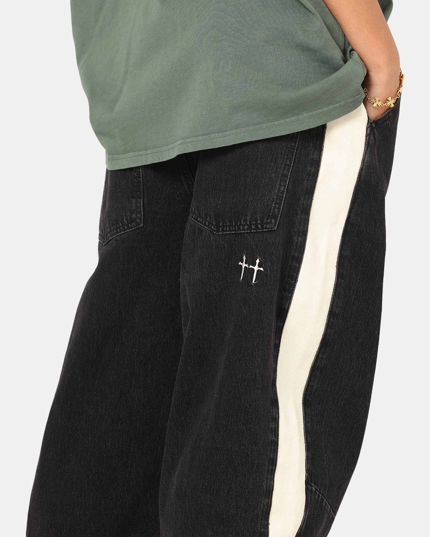 Go-To Basic Saint Morta Amplus Sidewinder Jeans Black/Off White