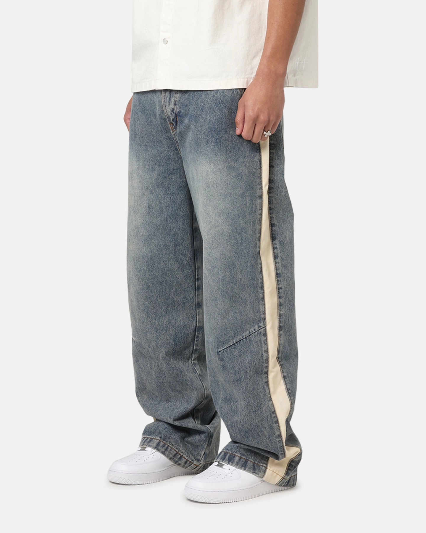 Breathable Material Saint Morta Amplus Sidewinder Jeans Dirty Denim/Off White