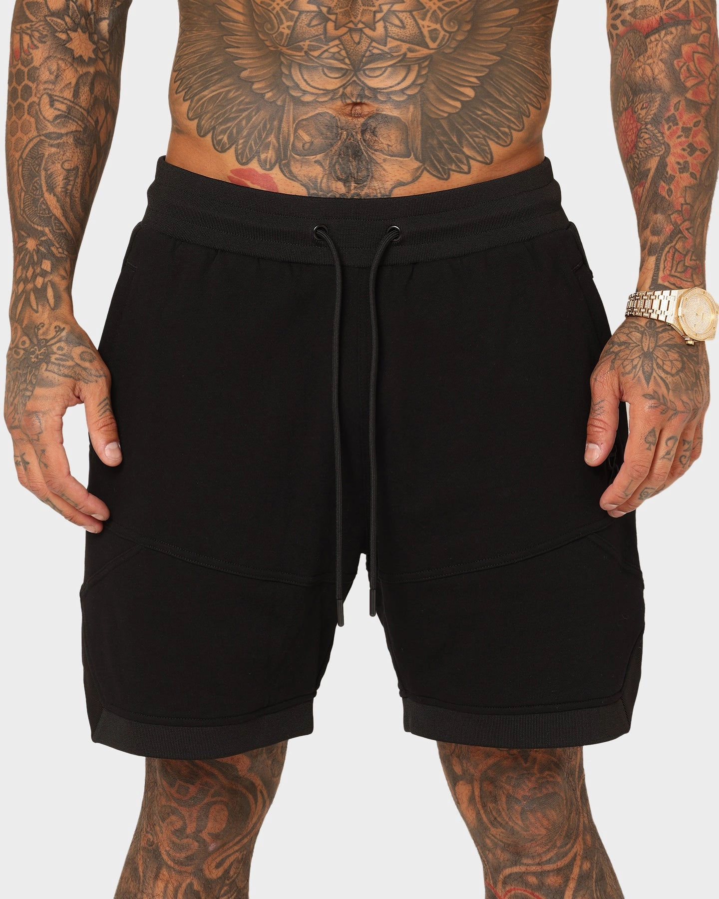 Saint Morta Annex Inset Basketball Shorts Black stretchy design Quick Adjust Toggles