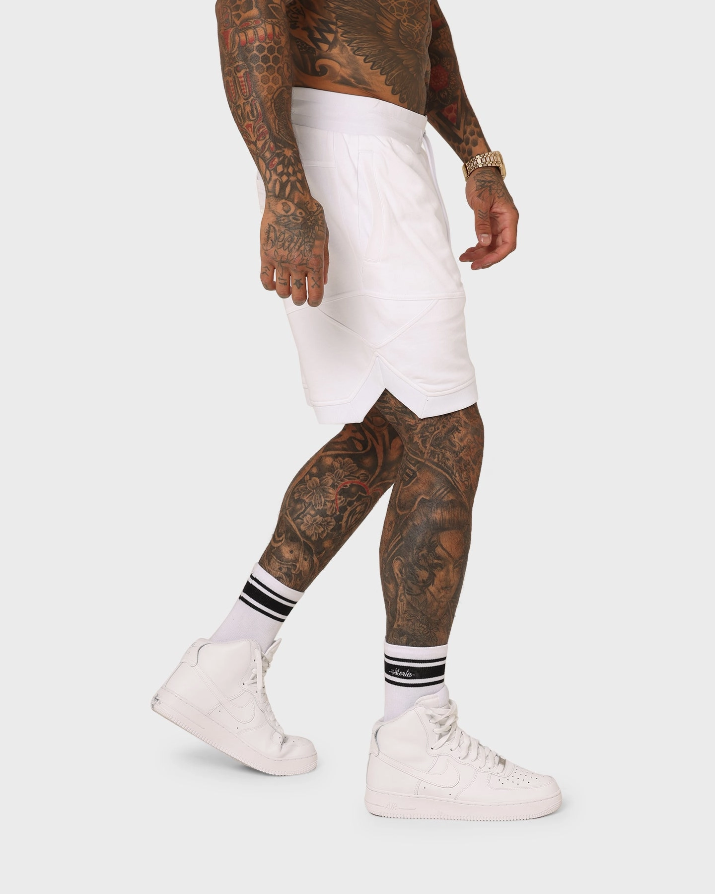 Basic Stretch Saint Morta Annex Inset Basketball Shorts White