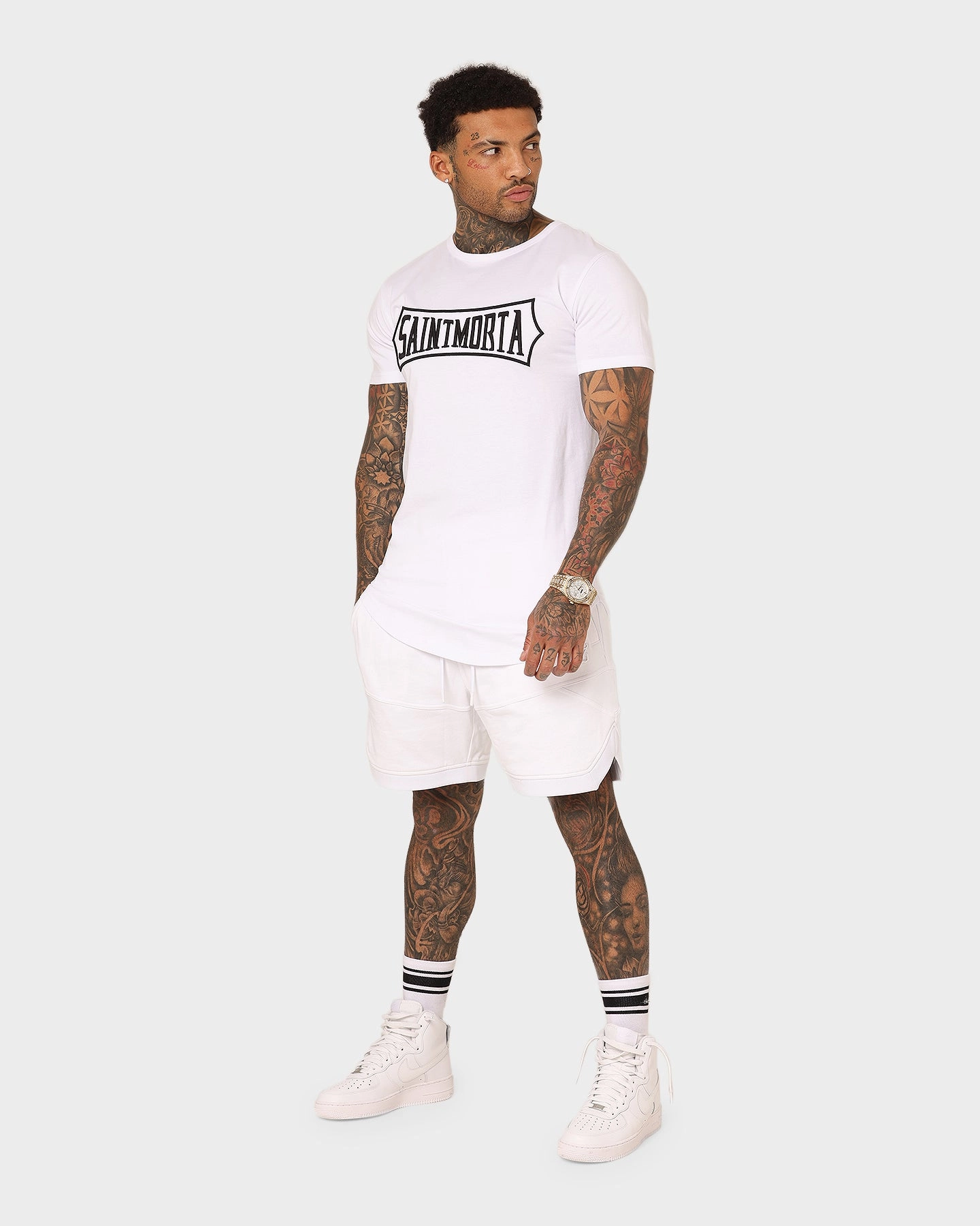 Retroreflective Accents Saint Morta Annex Inset Basketball Shorts White