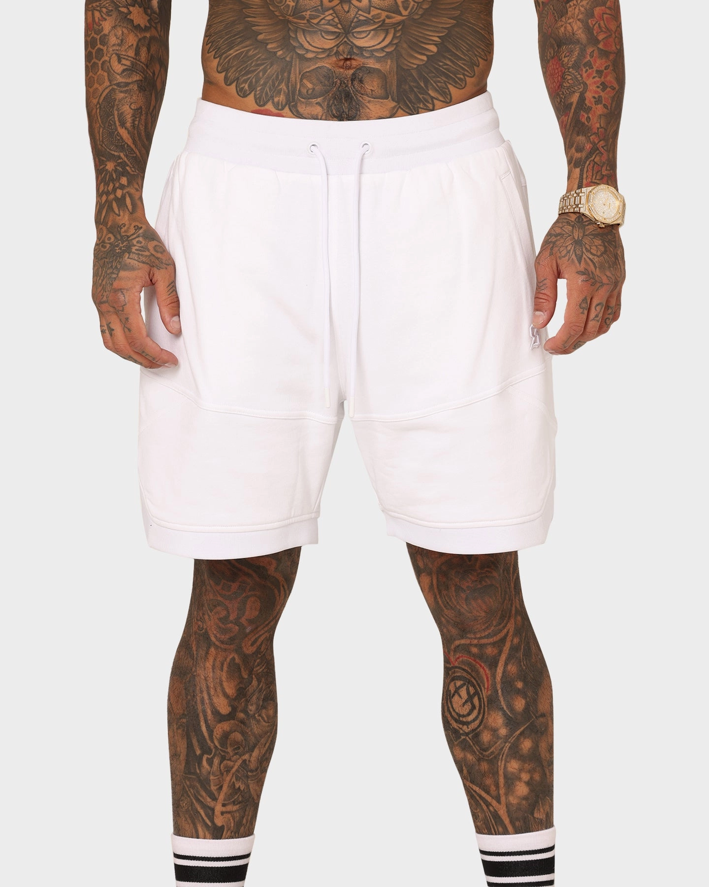 Saint Morta Annex Inset Basketball Shorts White Light Stretch