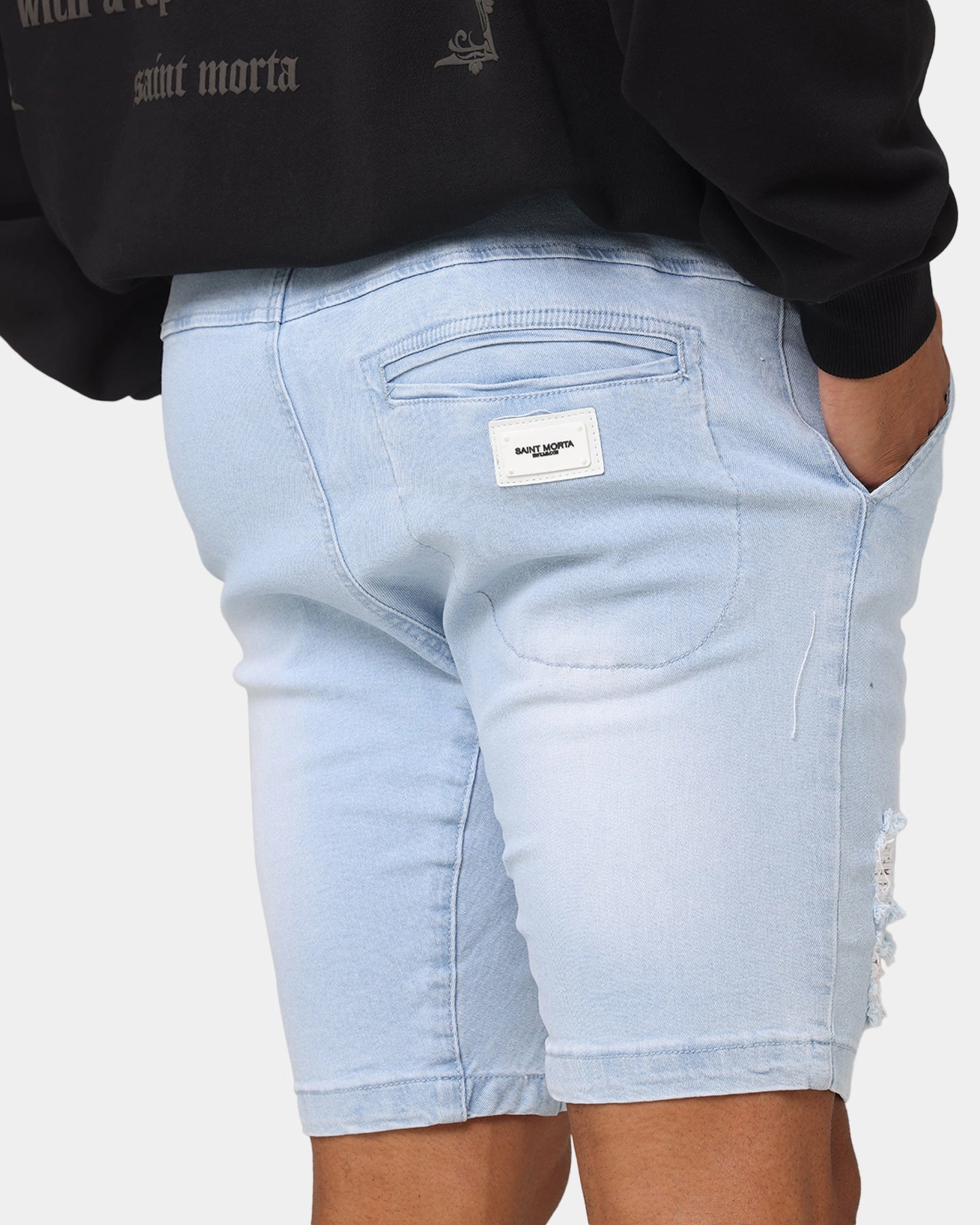 Saint Morta Annex V2 Denim Shorts Pale Blue Multi Directional Flex Zones WideLegOpening