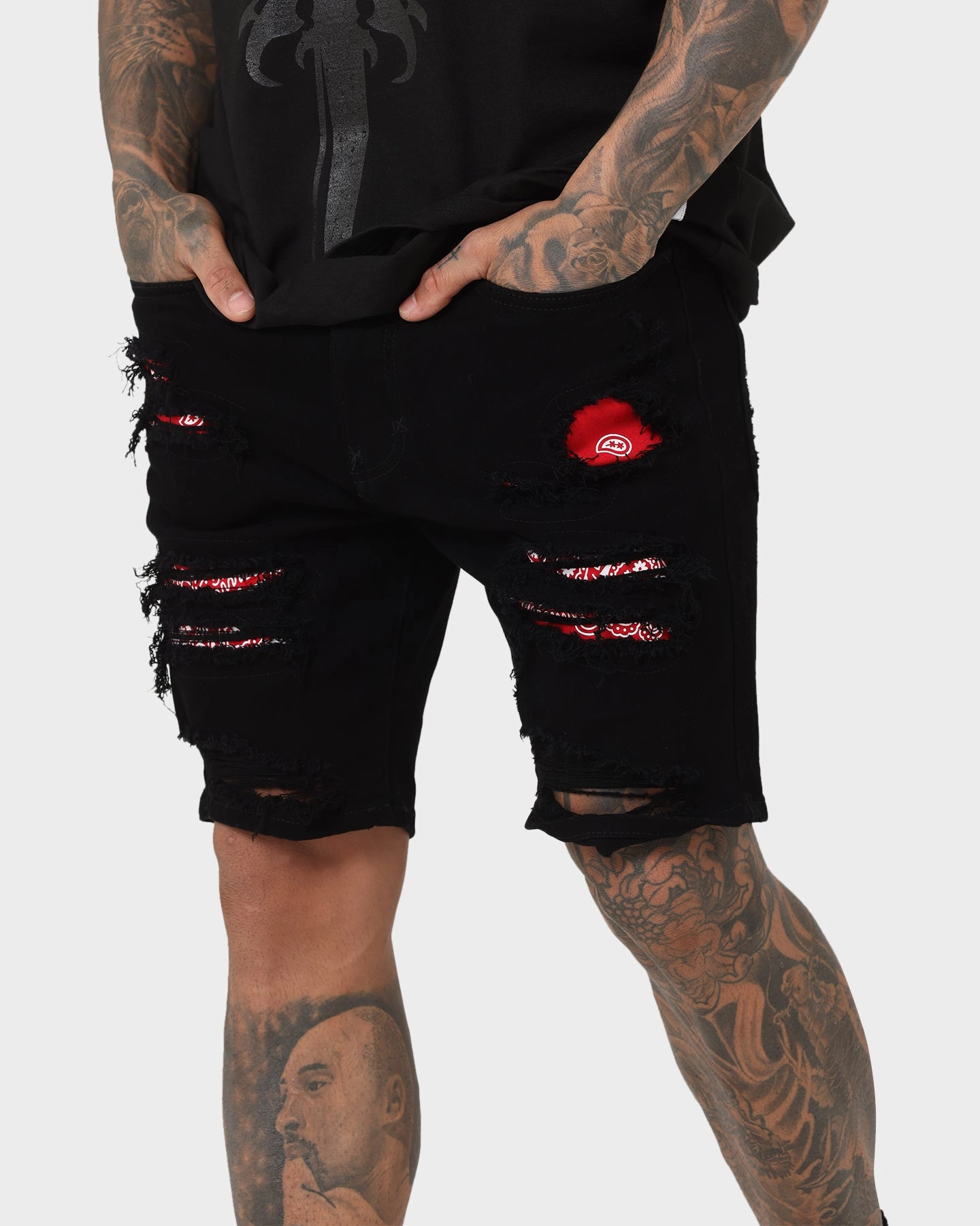 Travel Shorts Moisture wicking Saint Morta Bandana Summum Shorts Black/Red