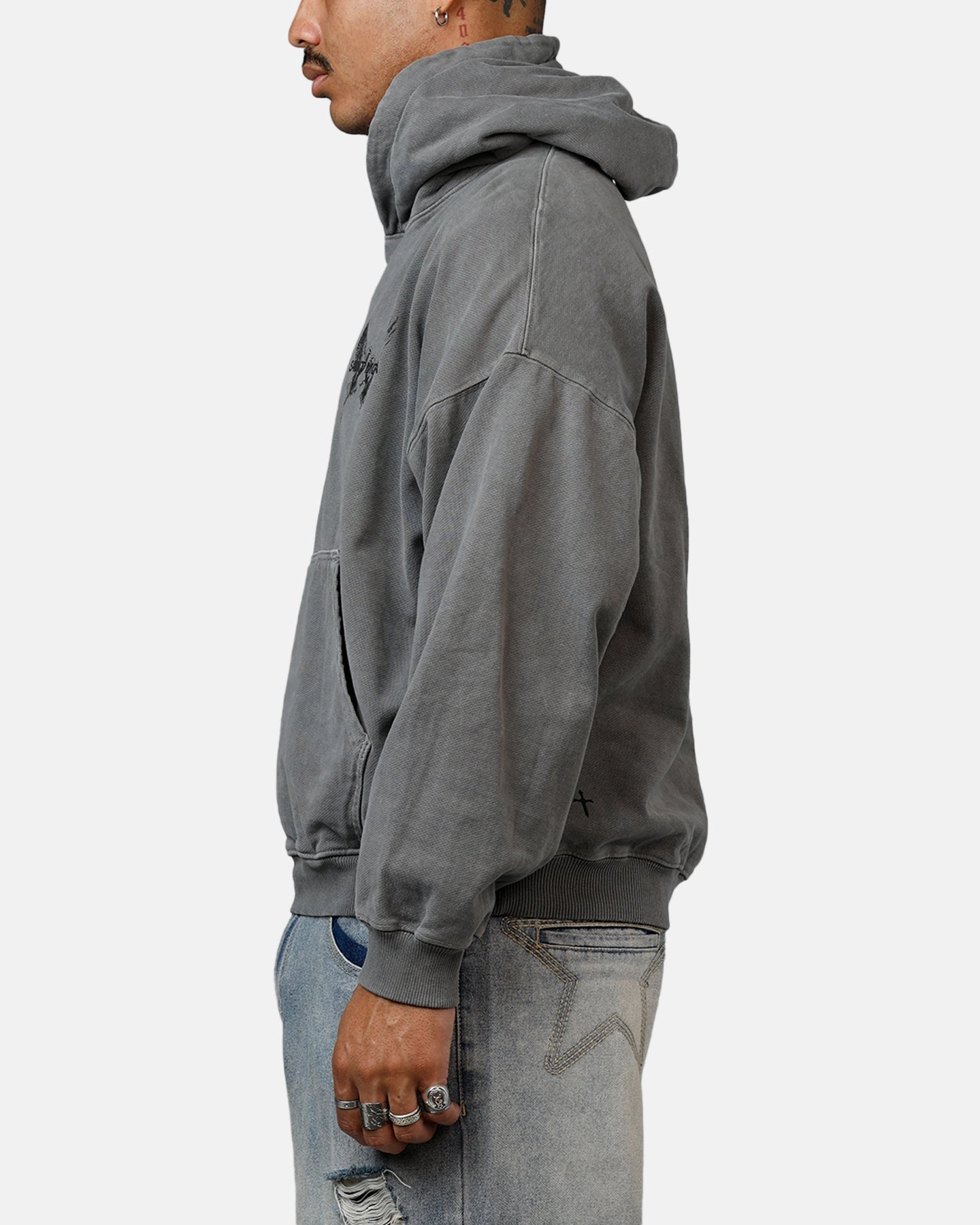 New Year's Eve attire Compressed Packaging Saint Morta Black Doves Premium Hoodie Washed Charcoal