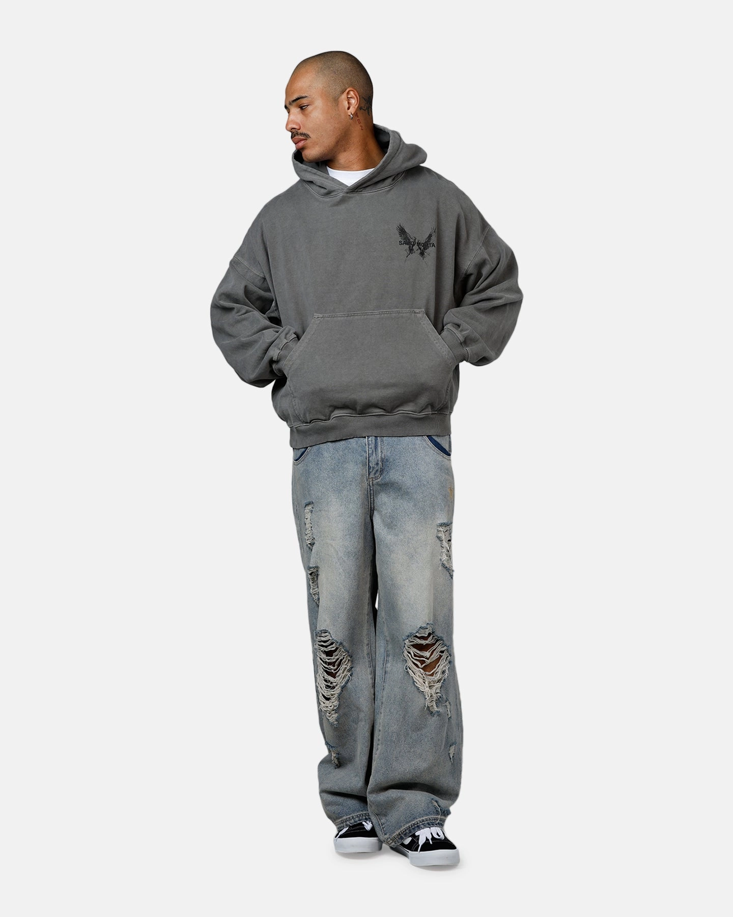 Evaluation Saint Morta Black Doves Premium Hoodie Washed Charcoal