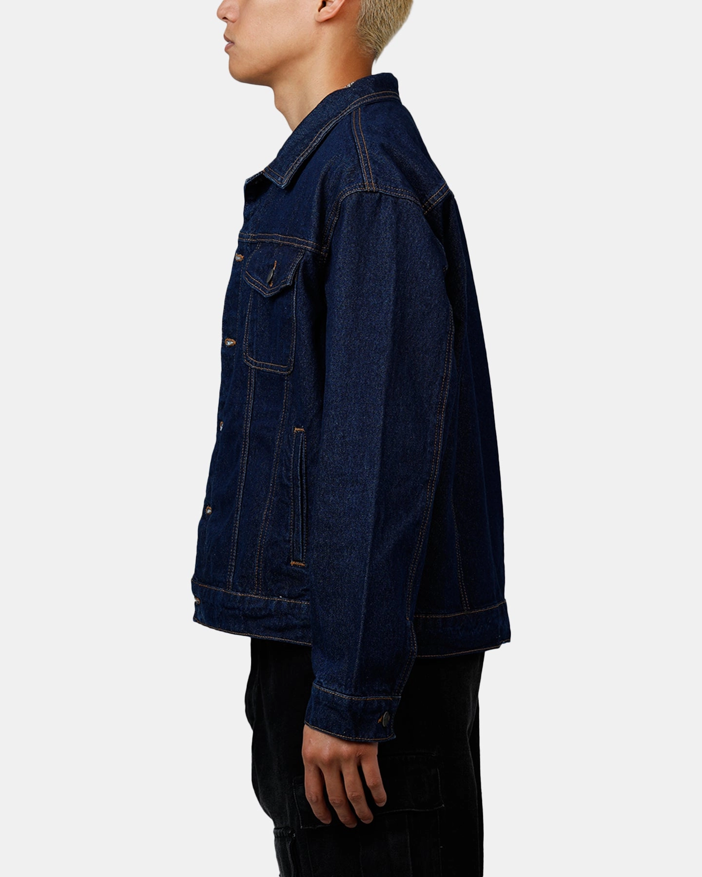 Saint Morta Boxy Denim Jacket Indigo/Tan Lightweight Comfort