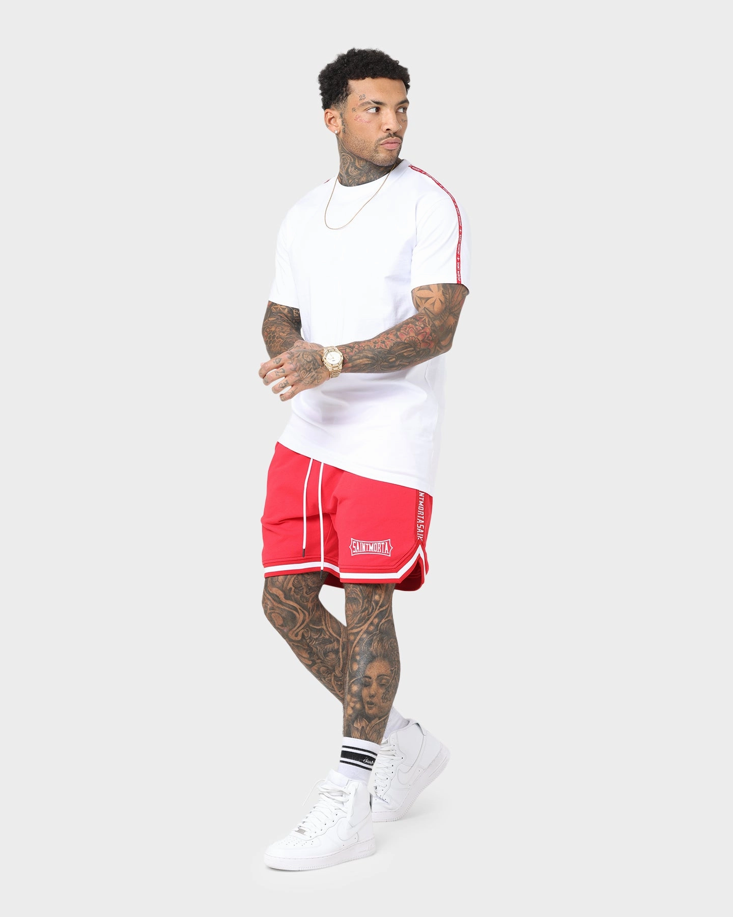 Day Fit Saint Morta Ceremony Basketball Shorts Red/White