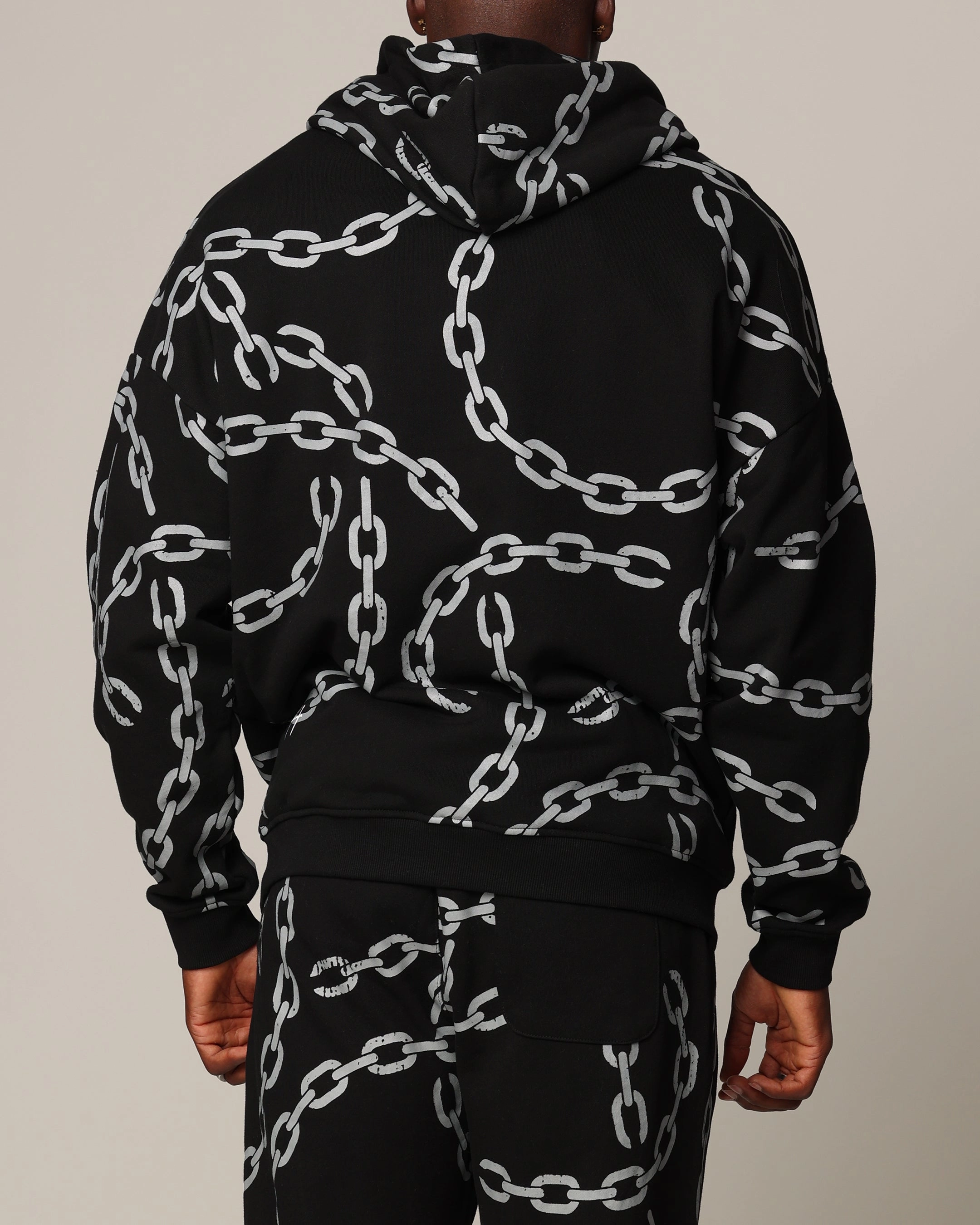 Saint Morta Chain Hoodie Black/Black Rain Shield Outerwear