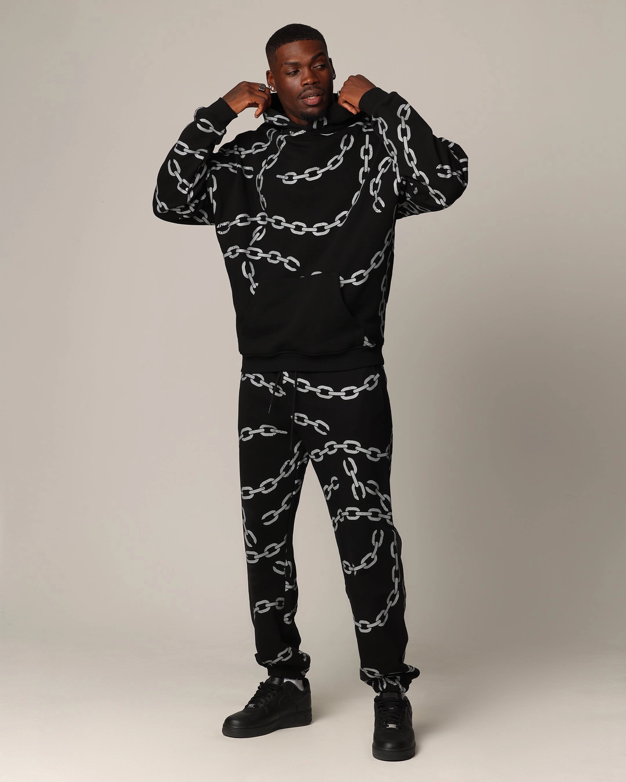 Father's Day Instance Saint Morta Chain Hoodie Black/Black