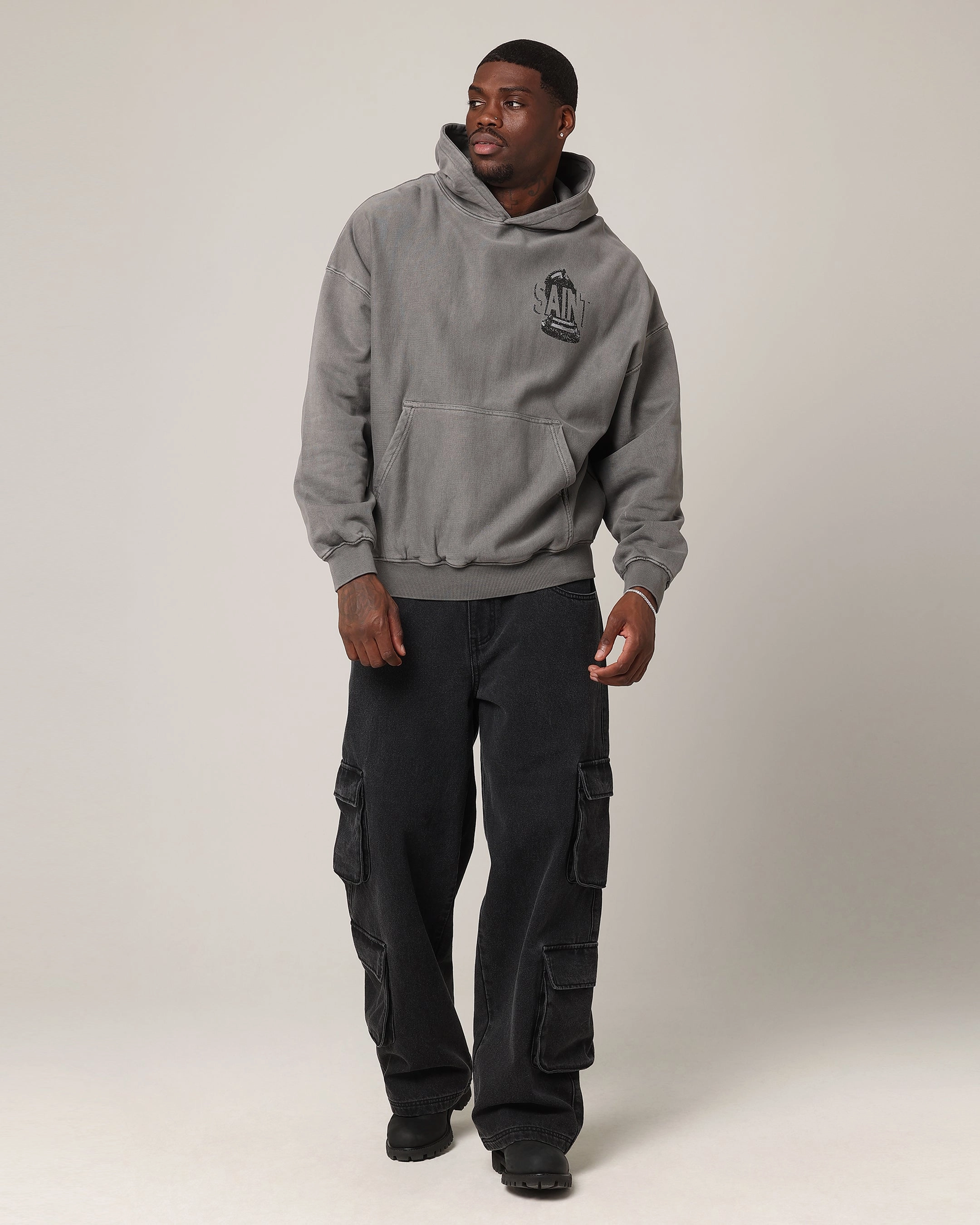 Saint Morta Chess Night Hoodie Washed Charcoal suitable for self use Relationship