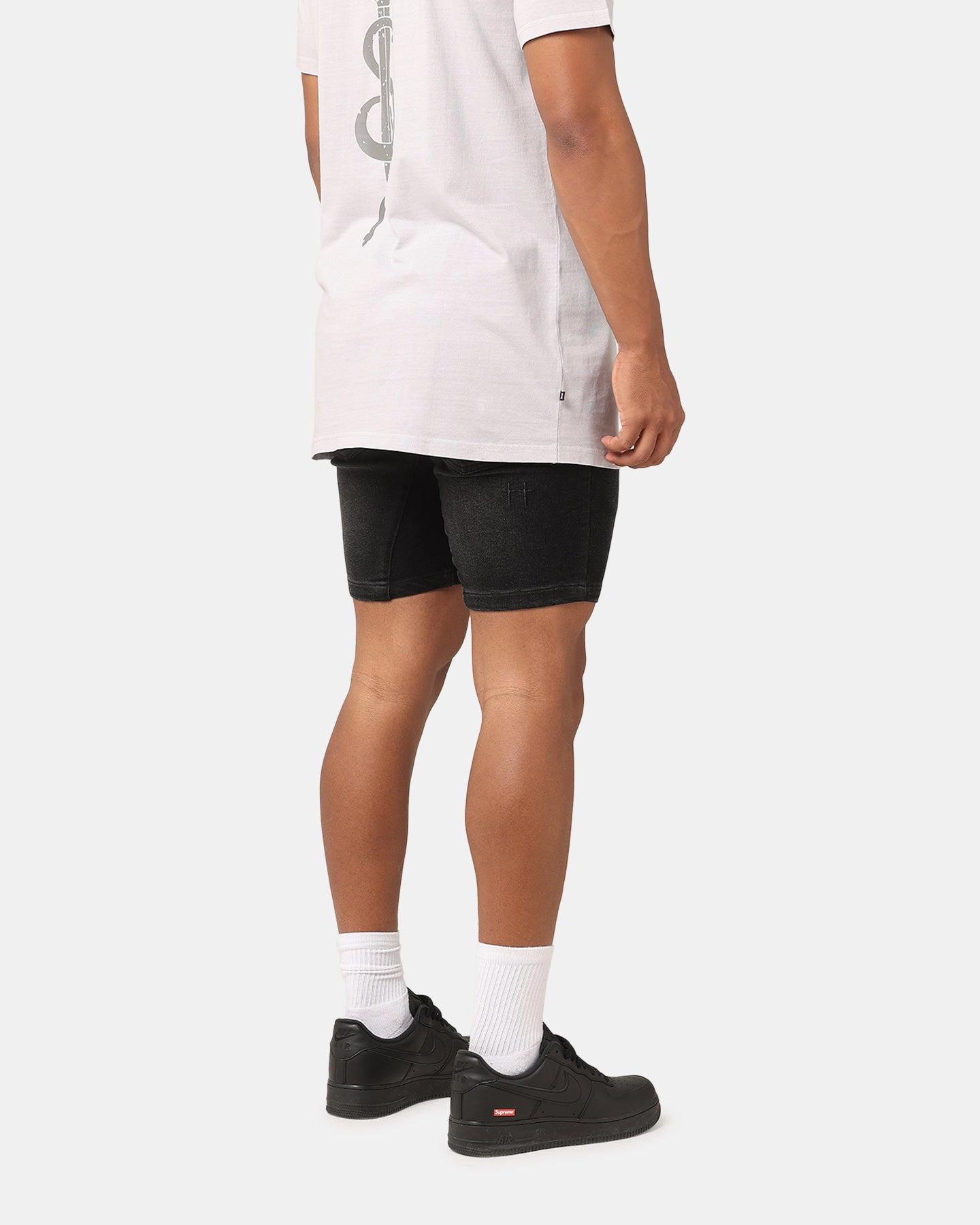 BreathableWebbing Classic Shorts Saint Morta Correr Denim Shorts Washed Black