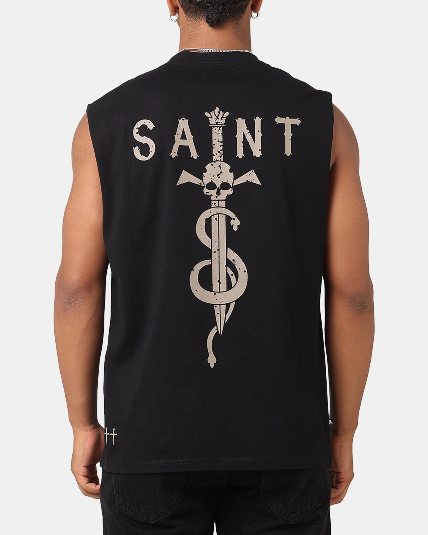 Saint Morta Daggers Oversized Muscle T-Shirt Black/Brown Minimal Comfort Wear
