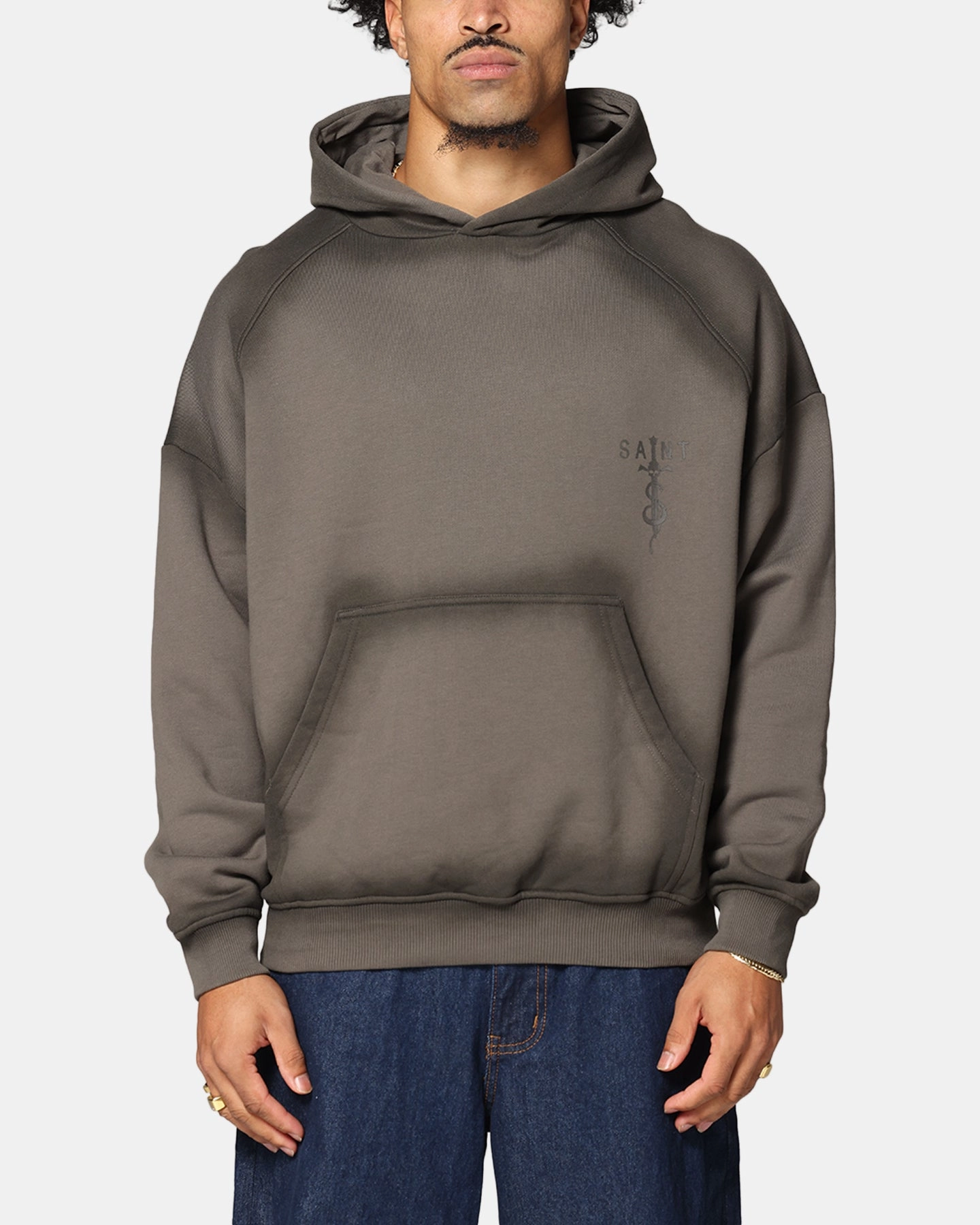 Saint Morta Daggers Premium Hoodie Contrast Brown flight travel Gerbil like
