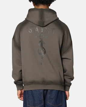 Saint Morta Daggers Premium Hoodie Contrast Brown Echidna like Water Repellent