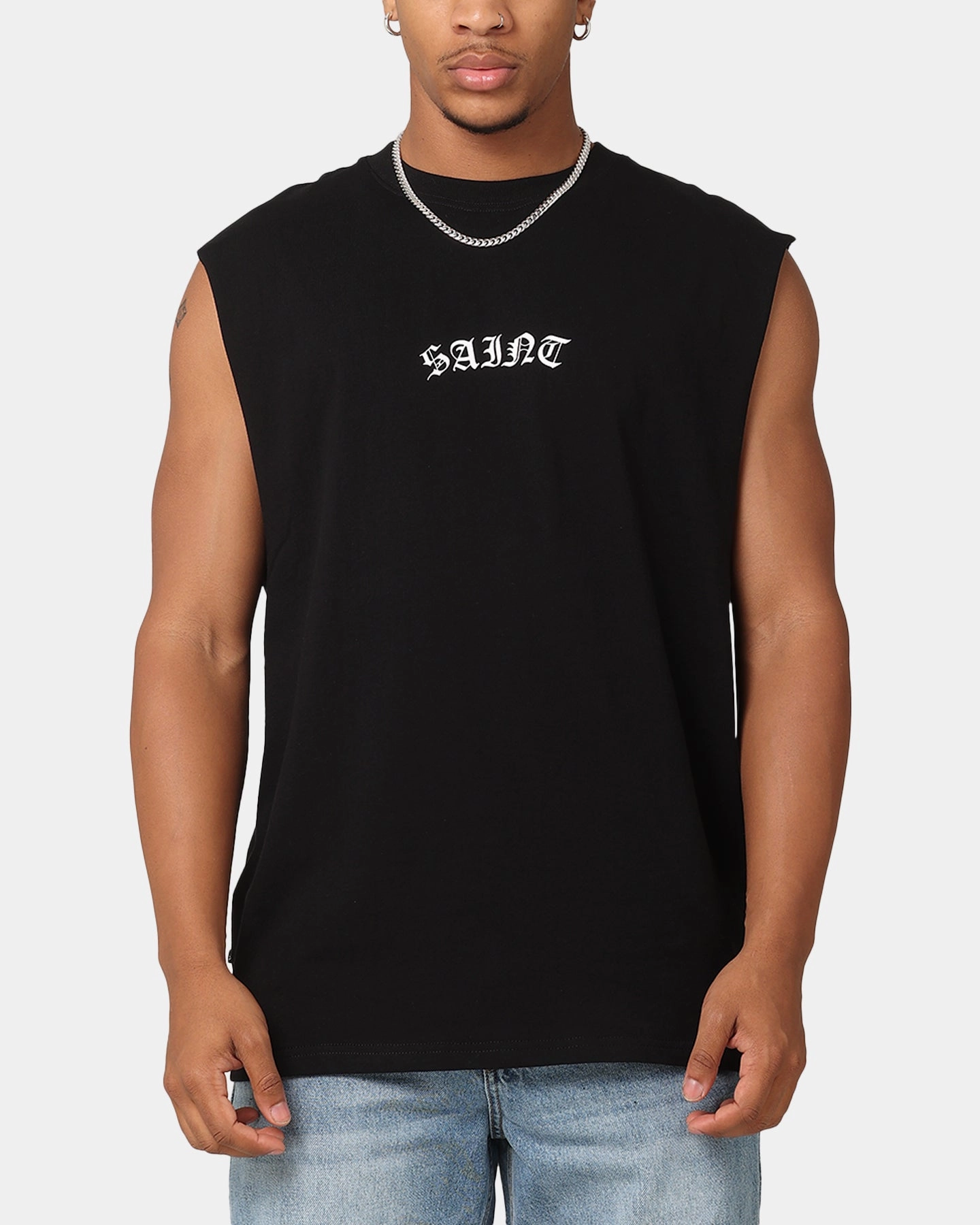 Active Comfort Chic and Cozy Saint Morta Dead Oversized Muscle T-Shirt Black