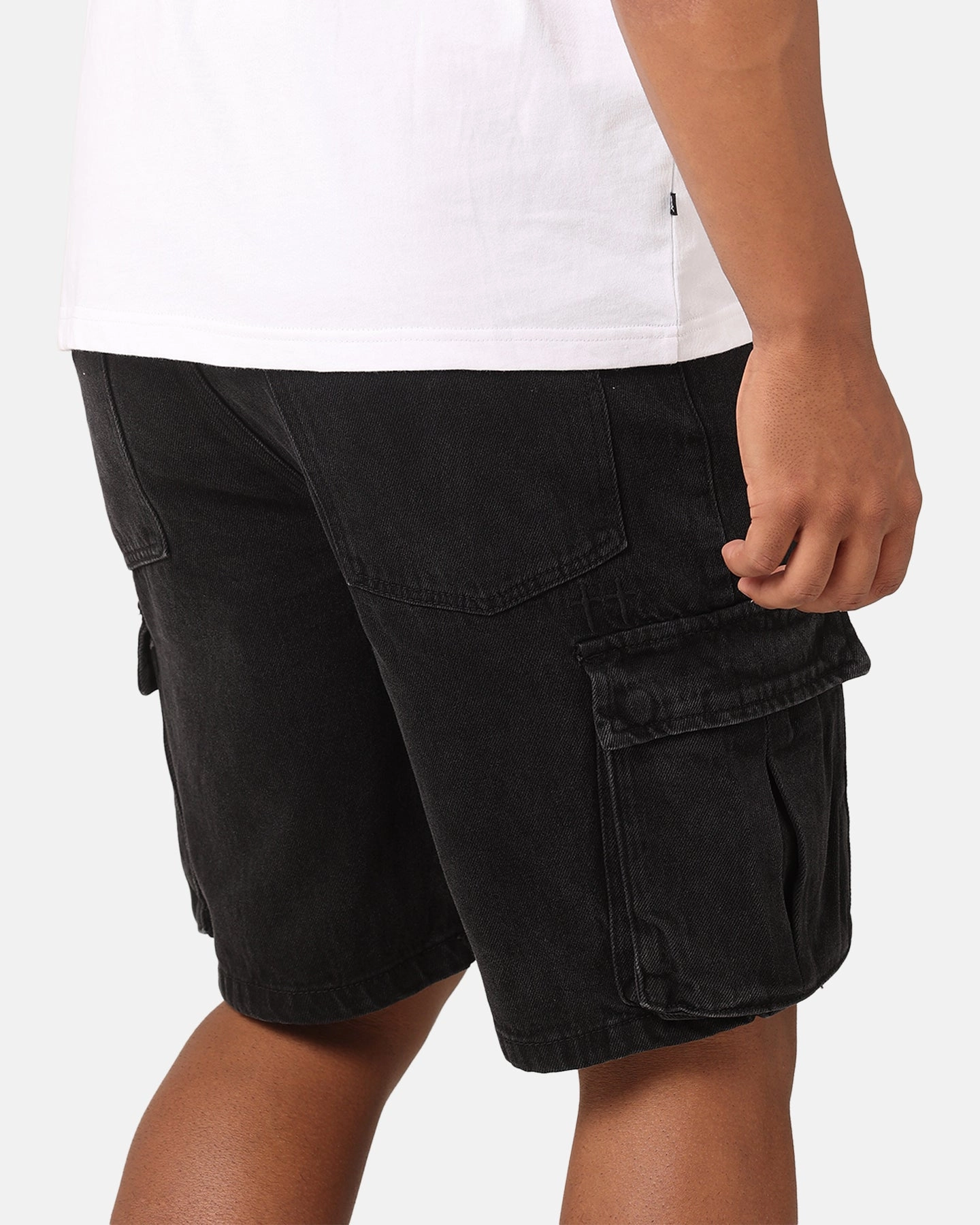 Saint Morta Denim Cargo Shorts Washed Black Casual Days