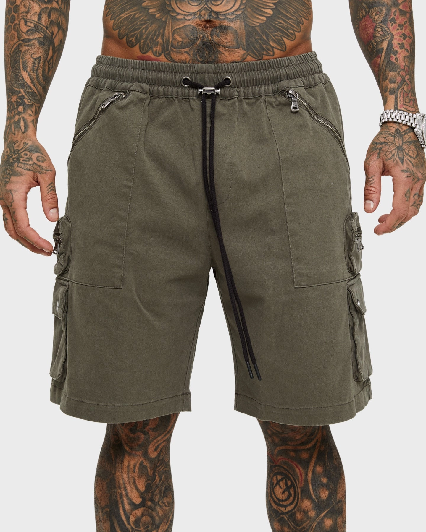 Saint Morta Desolation Cargo Shorts Army Green Active Wear Shorts custom-made