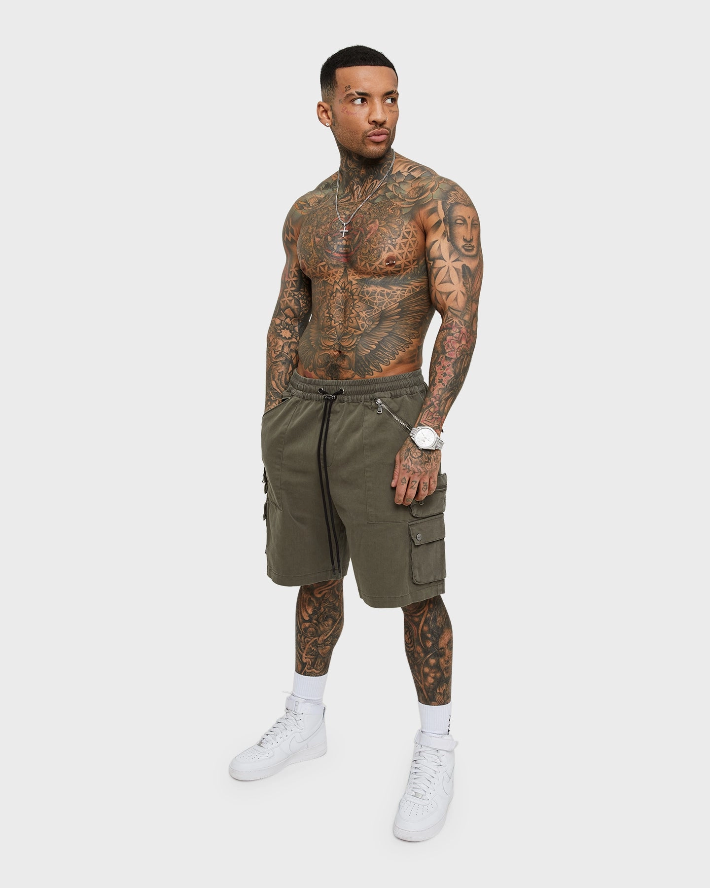 Saint Morta Desolation Cargo Shorts Army Green Casual Clothing