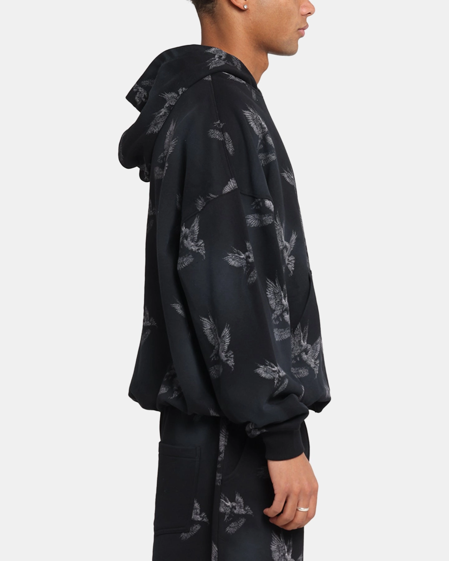 Premium Cotton Blend Mode Feel Saint Morta Doves Premium Hoodie Black