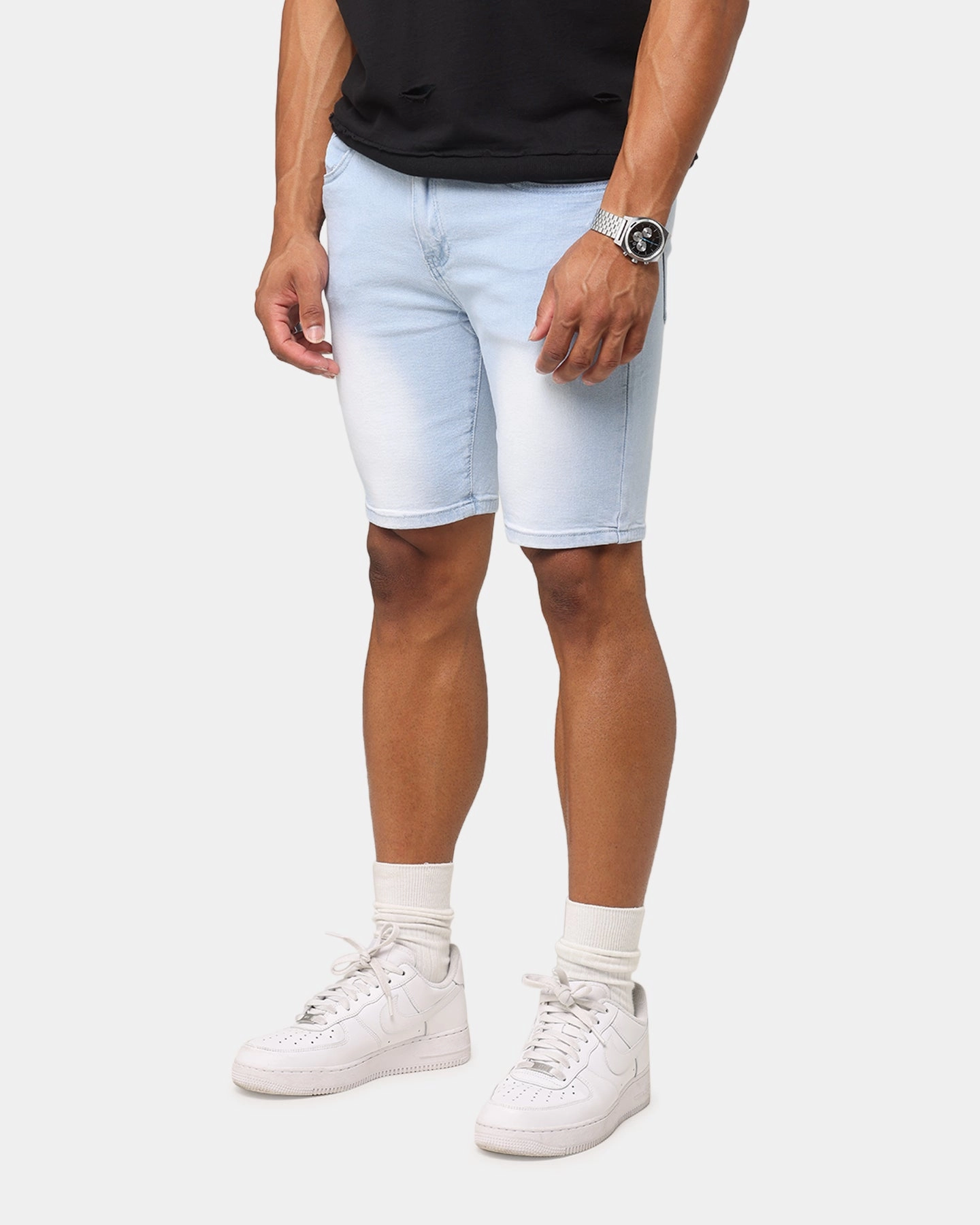 Saint Morta Dynasty Denim Shorts Pale Blue graduation season