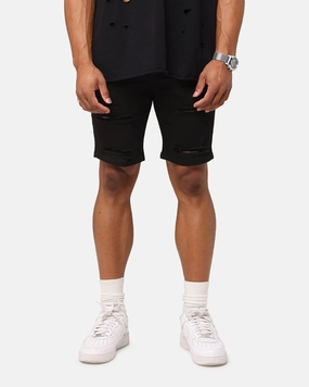Comfortable Design Saint Morta Dynasty Thrash V2 Denim Shorts Jet Black