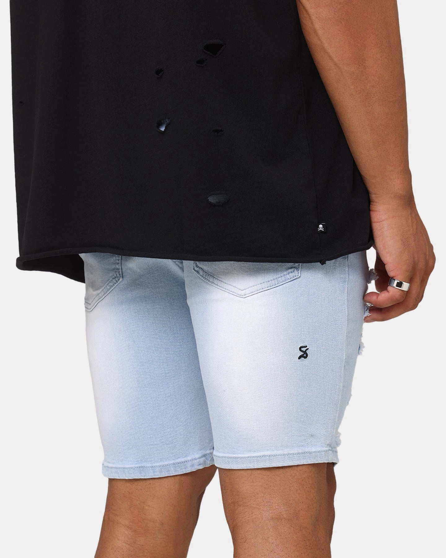 Saint Morta Dynasty Thrash V2 Denim Shorts Pale Blue Casual Days