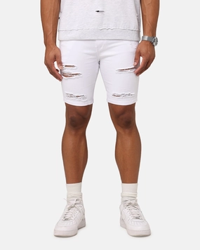 formal alternative Fun Design Saint Morta Dynasty Thrash V2 Denim Shorts White