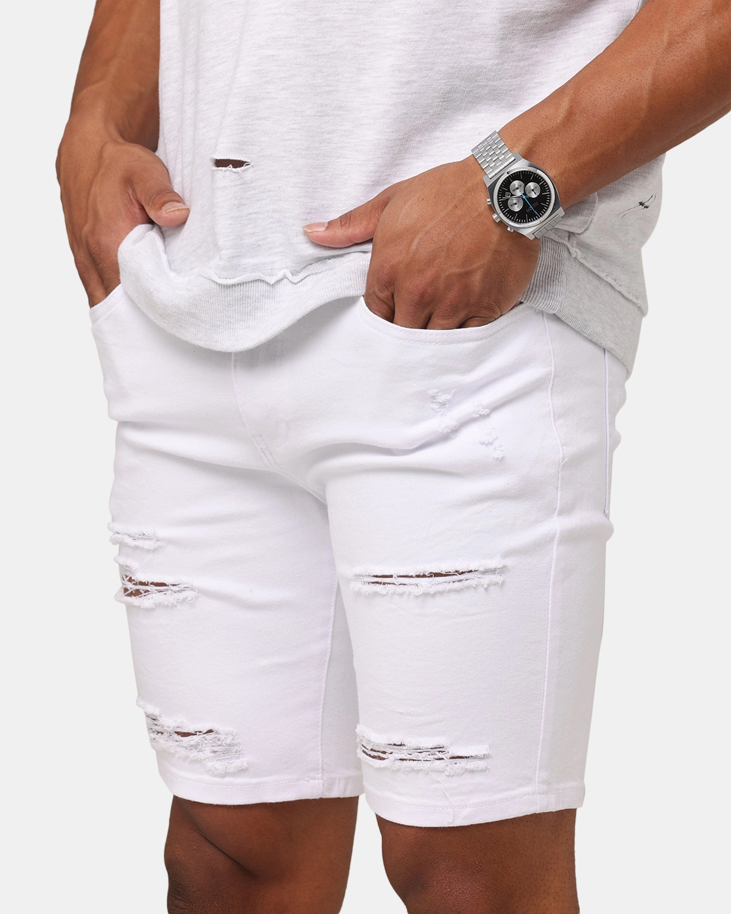 Saint Morta Dynasty Thrash V2 Denim Shorts White agriculture industry Clean Finish