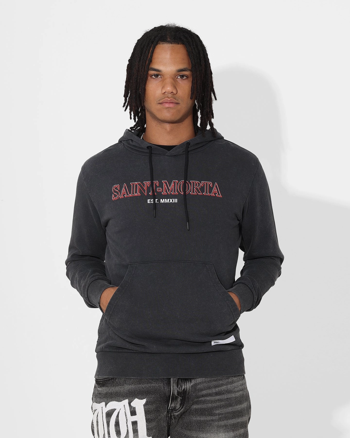 Saint Morta Finite New Age Hoodie Vintage Black back - to - school men